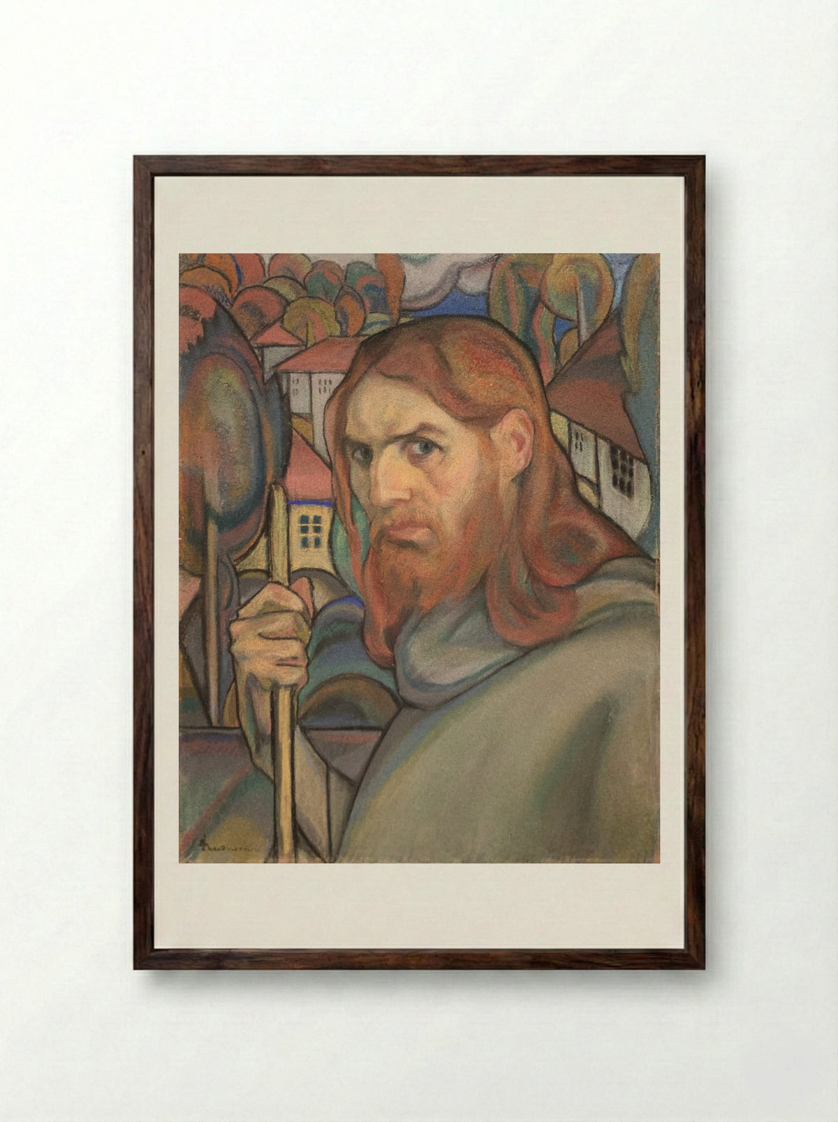 Self-Portrait - Ion Theodorescu-Sion - Framed Print Dark Wood