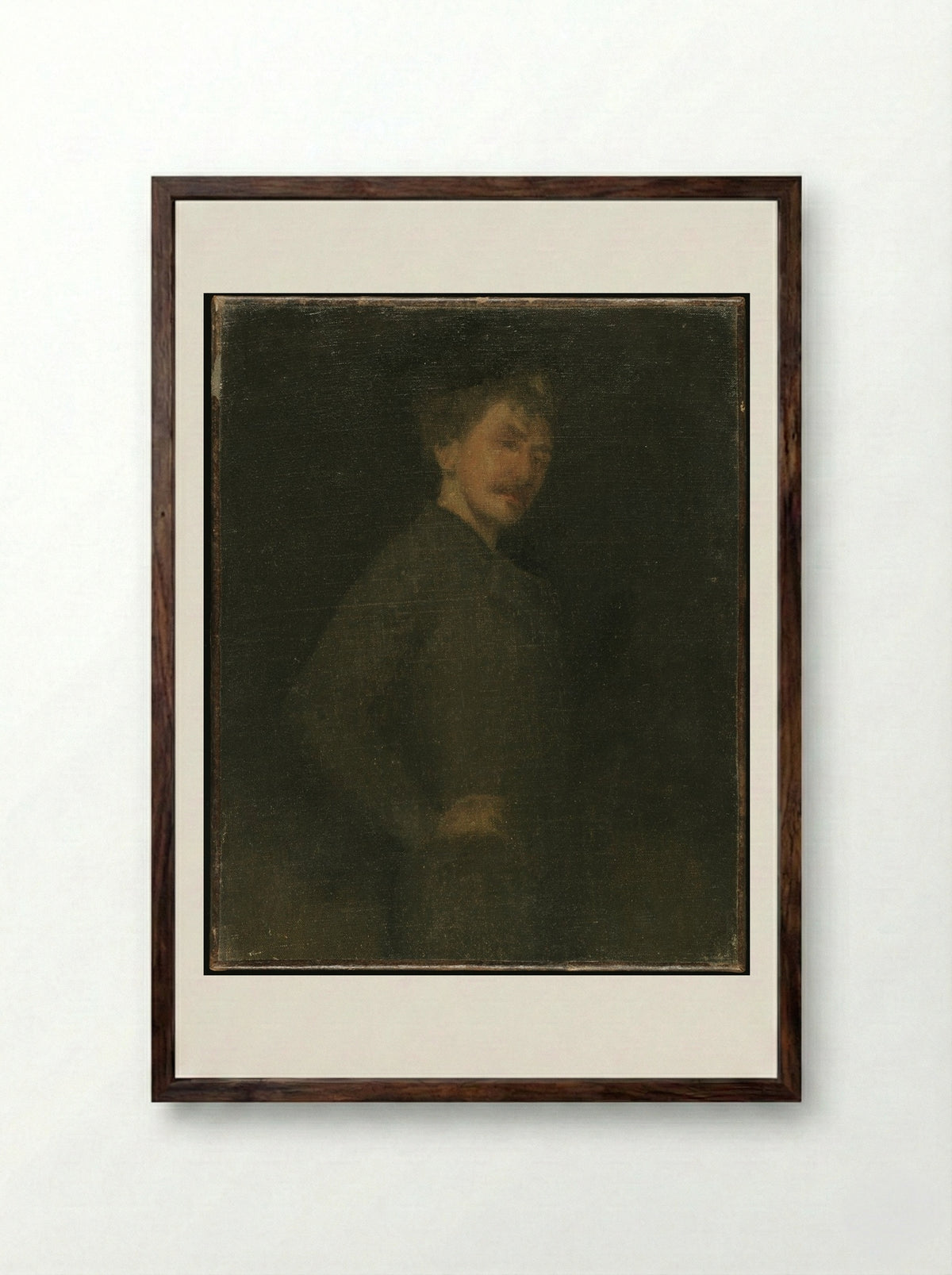 Self-Portrait - James Abbott McNeill Whistler - Framed Print Dark Wood