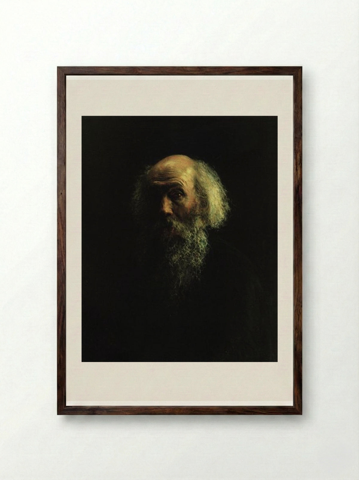 Self-Portrait - Nikolai Ge - Framed Print Dark Wood