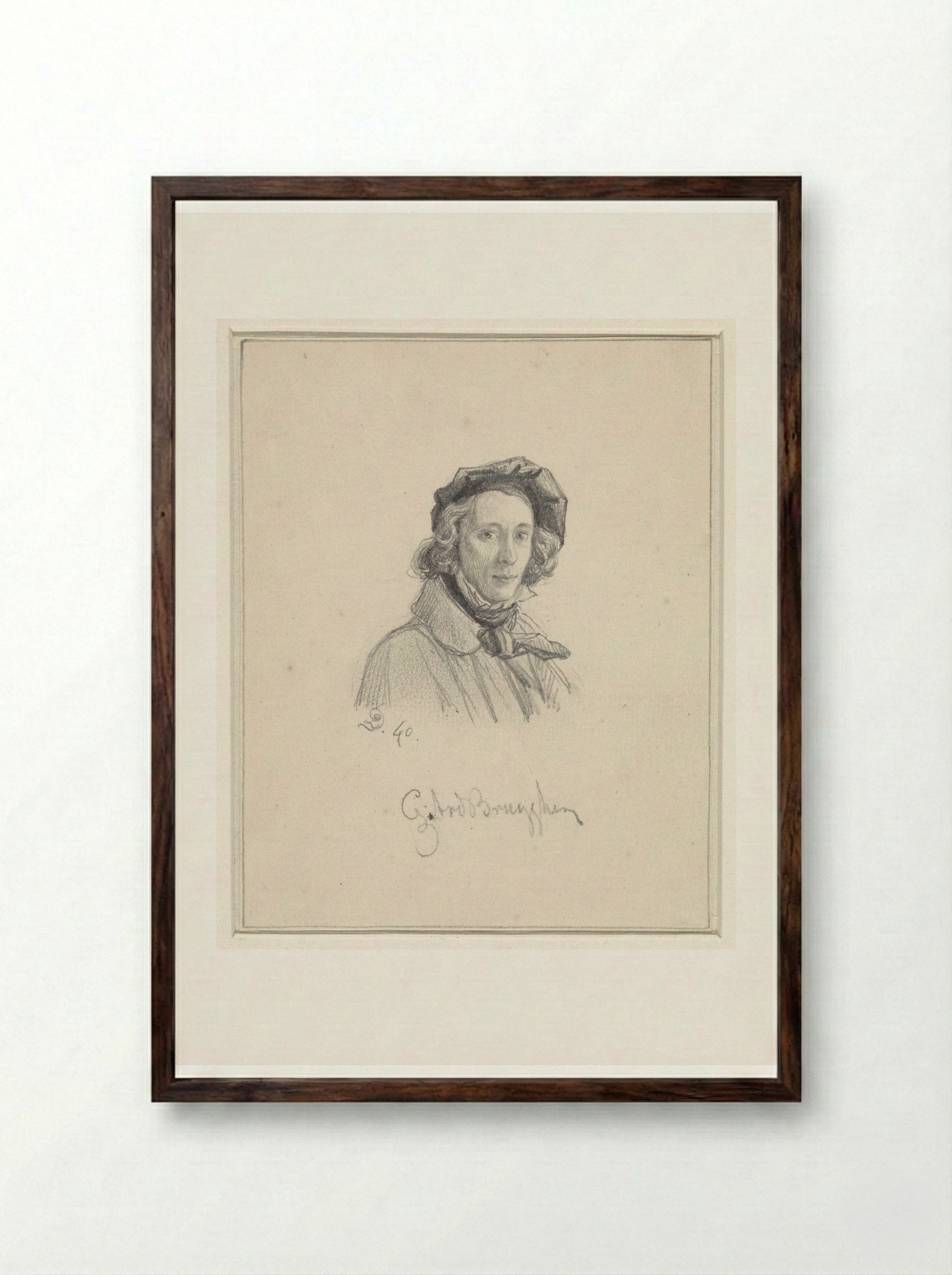 Self-Portrait - Guillaume Anne van der Brugghen - Framed Print Dark Wood