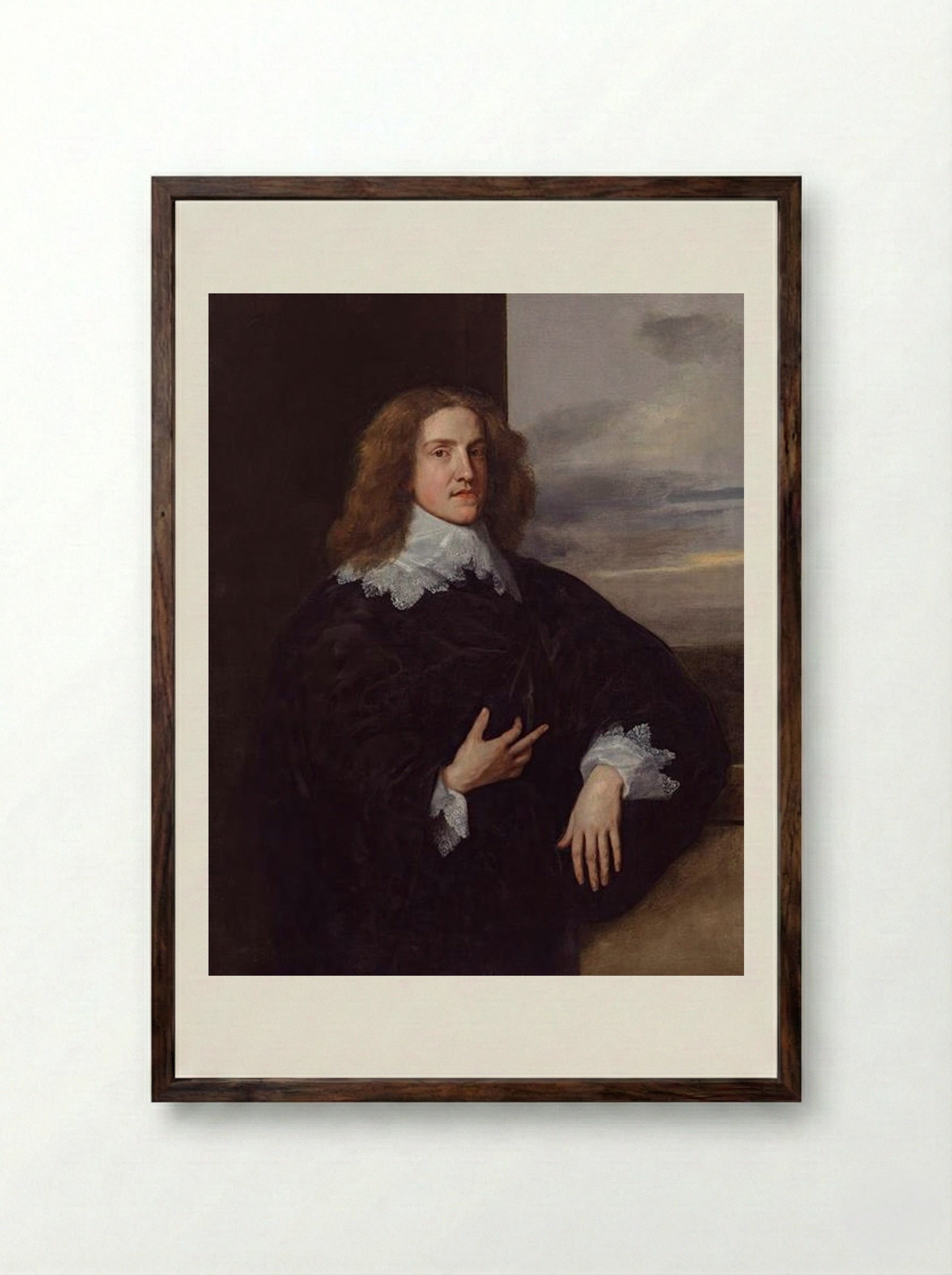 Self-Portrait - Anthony van Dyck - Framed Print Dark Wood