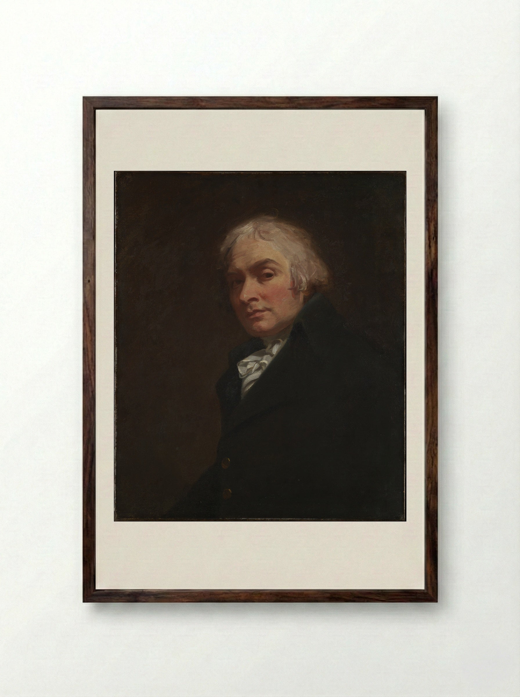 Self-Portrait - George Romney - Framed Print Dark Wood