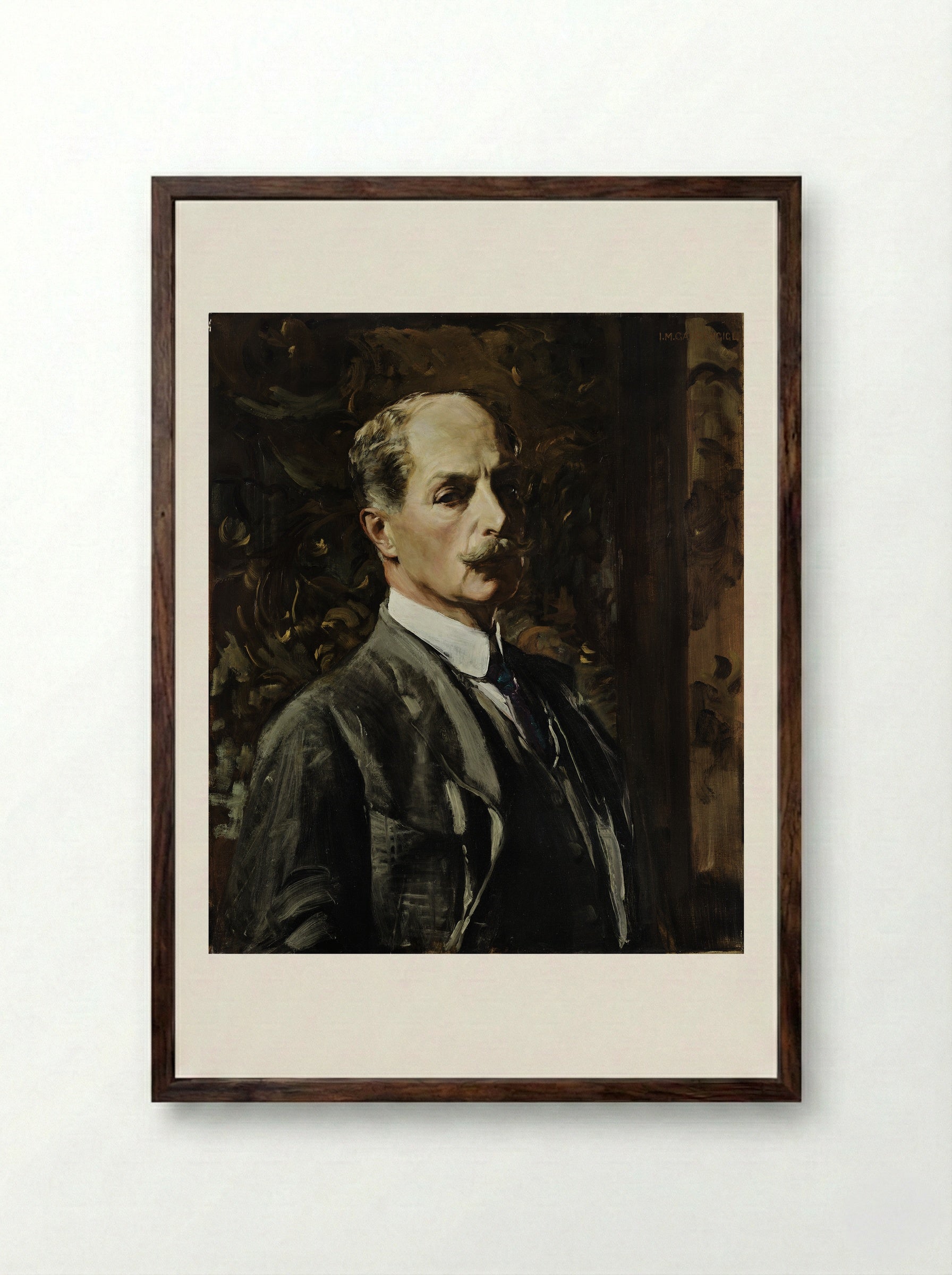 Self-Portrait - Ignaz Marcel Gaugengigl - Framed Print Dark Wood