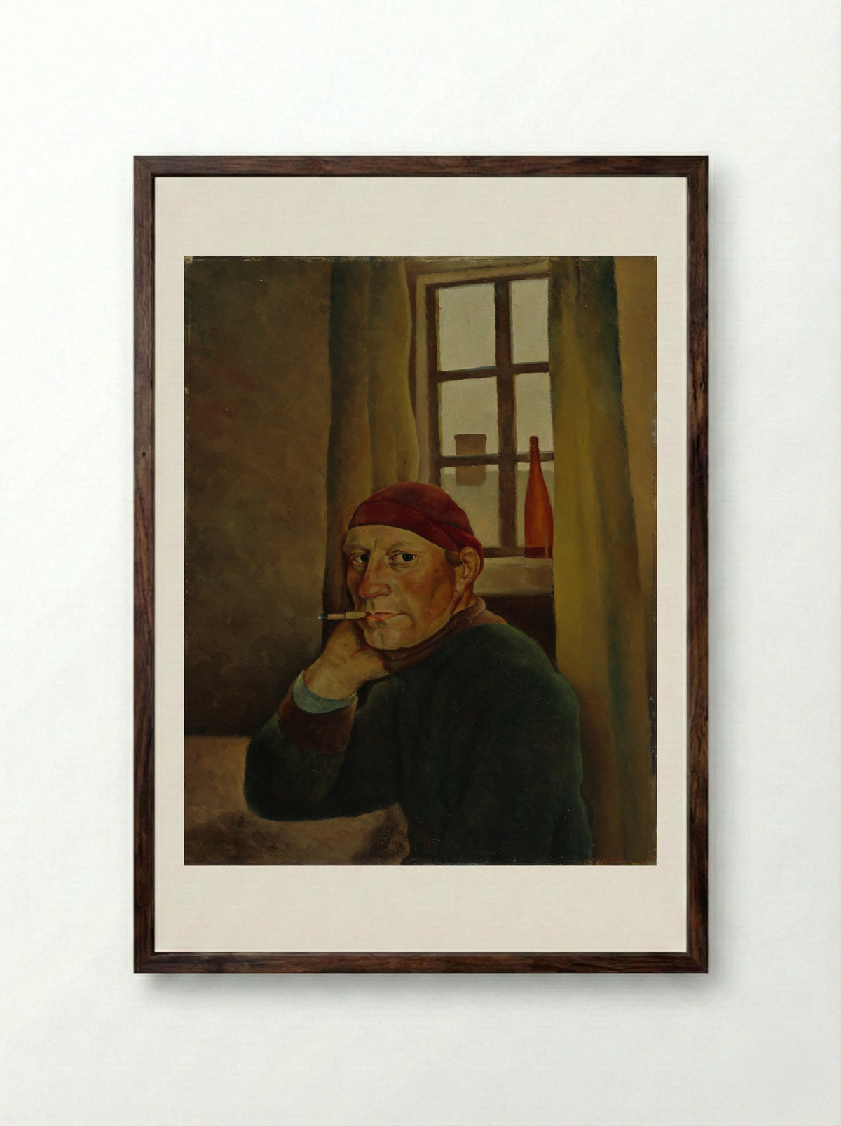 Self-Portrait - Vilho Lampi - Framed Print Dark Wood