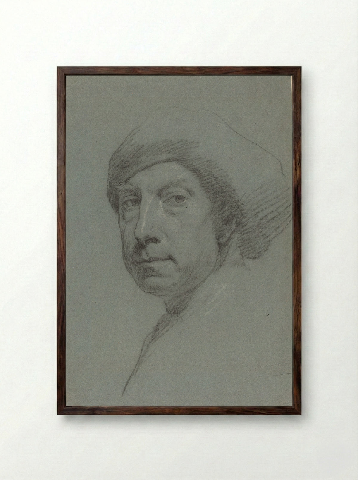 Self-Portrait - Jonathan Richardson Sr. - Framed Print Dark Wood