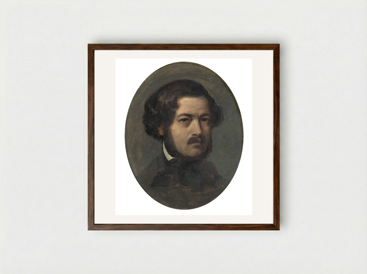 Self-Portrait - Franz Xaver Winterhalter - Framed Print Dark Wood
