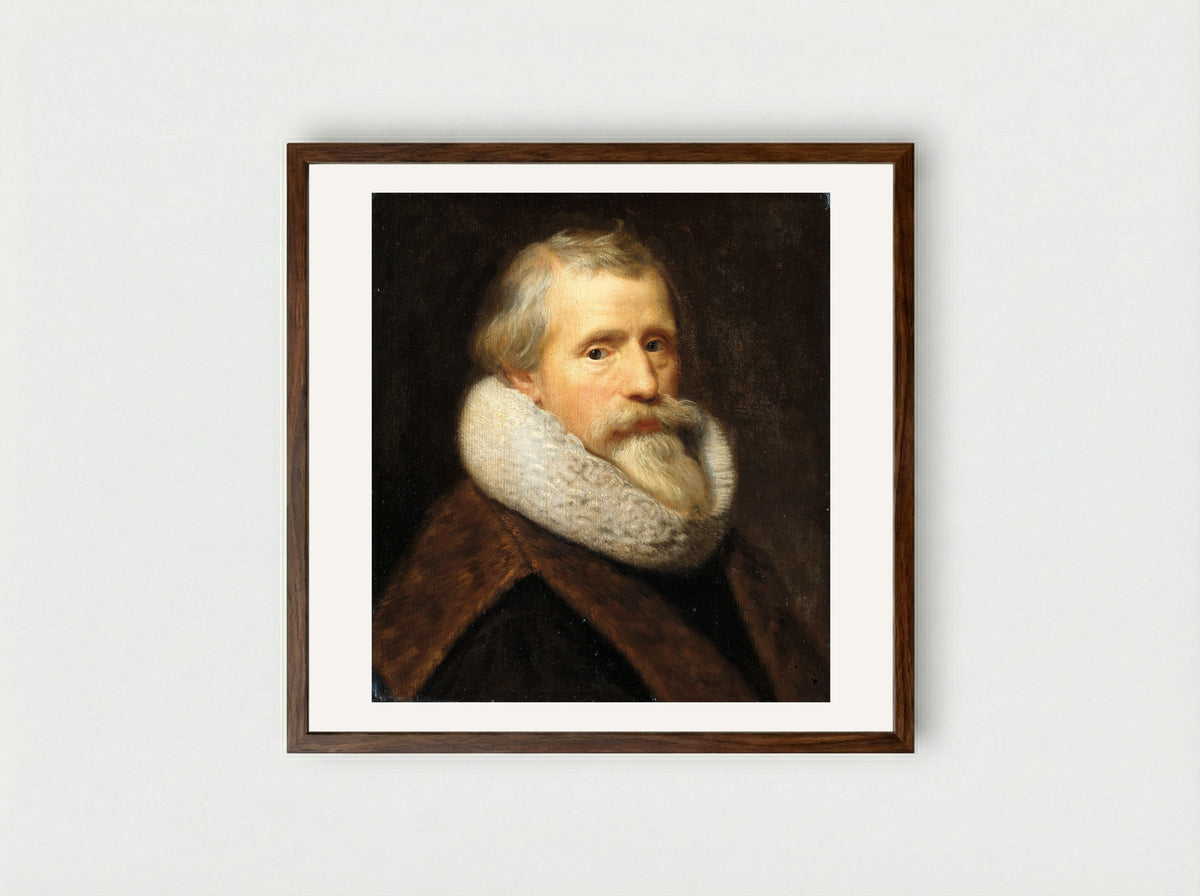 Self-Portrait - Paulus Moreelse - Framed Print Dark Wood