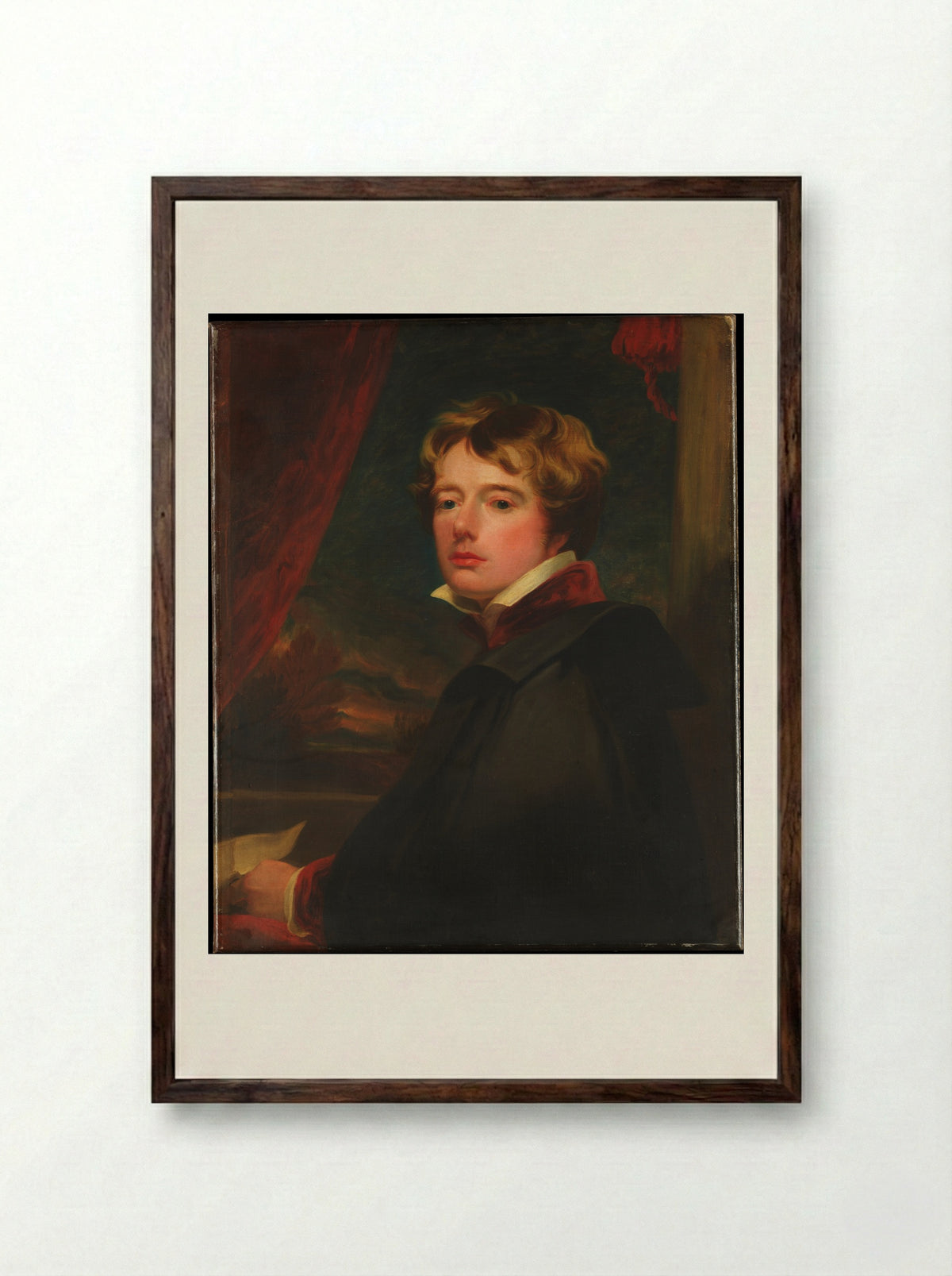 Self-Portrait - George Henry Harlow - Framed Print Dark Wood