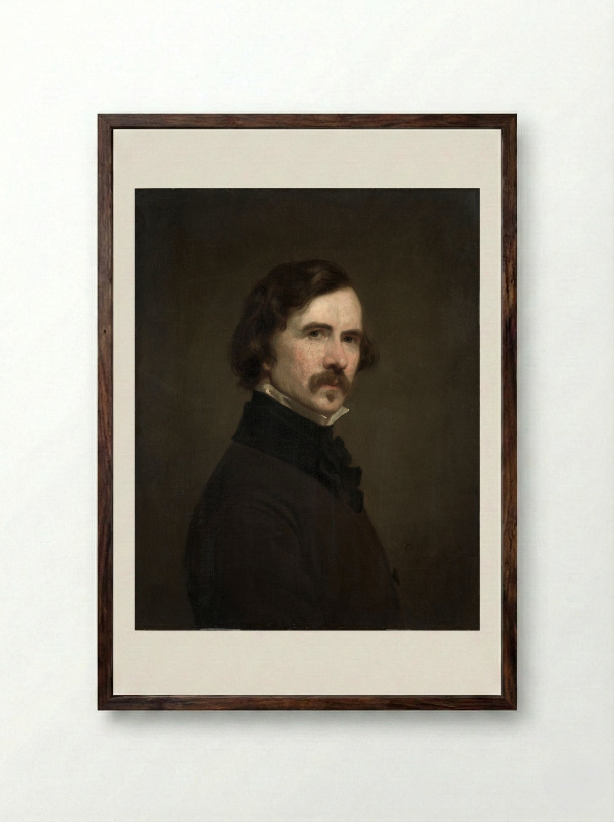 Self-Portrait - George Peter Alexander Healy - Framed Print Dark Wood