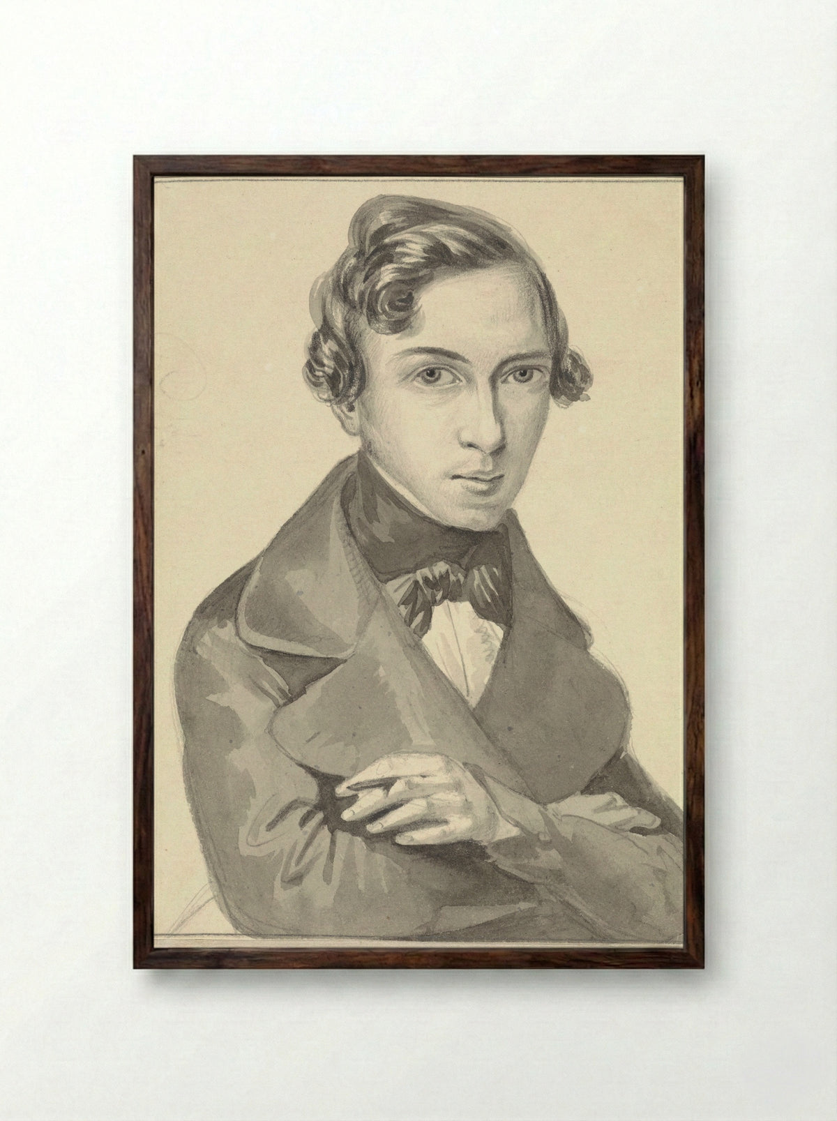 Self-Portrait - Pieter Alardus Haaxman - Framed Print Dark Wood