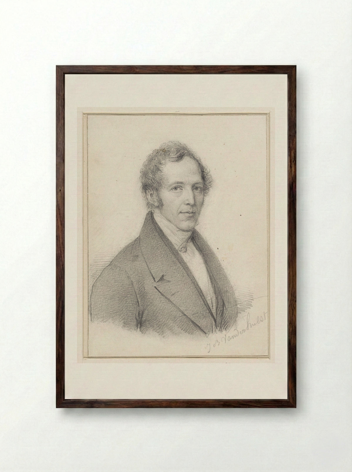 Self-Portrait - Jean-Baptiste Van der Hulst - Framed Print Dark Wood
