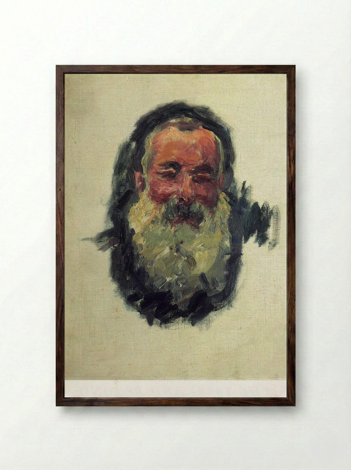 Self-Portrait - Claude Monet - Framed Print Dark Wood