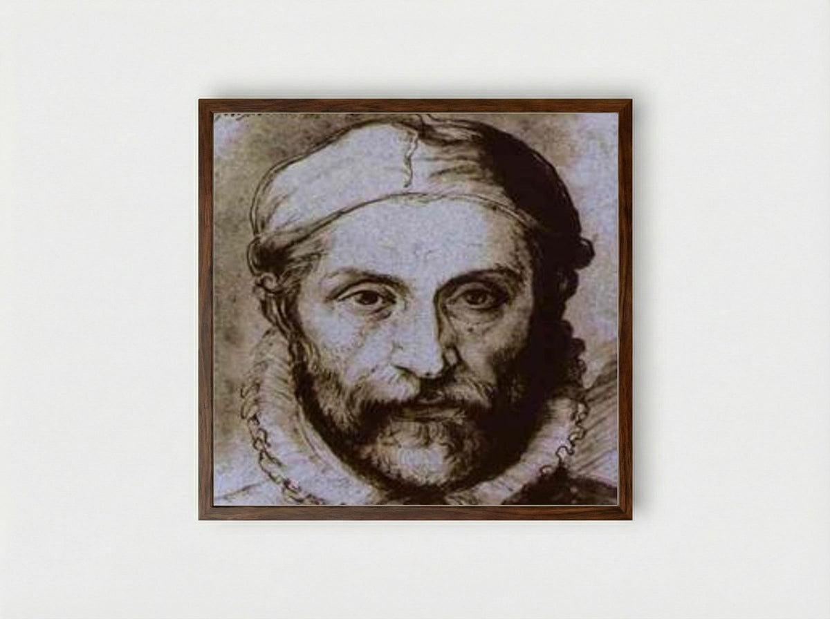 Self-Portrait - Giuseppe Arcimboldo - Framed Print Dark Wood