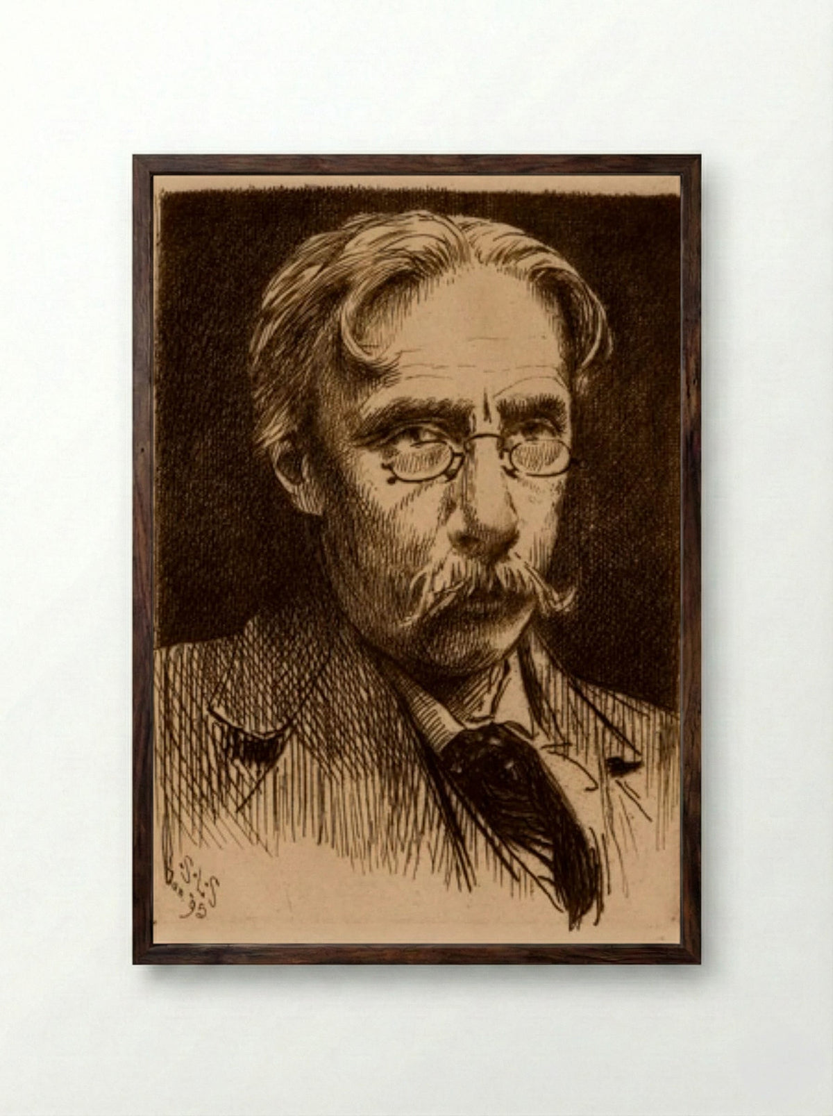 Self-Portrait - Sidney L. Smith - Framed Print Dark Wood