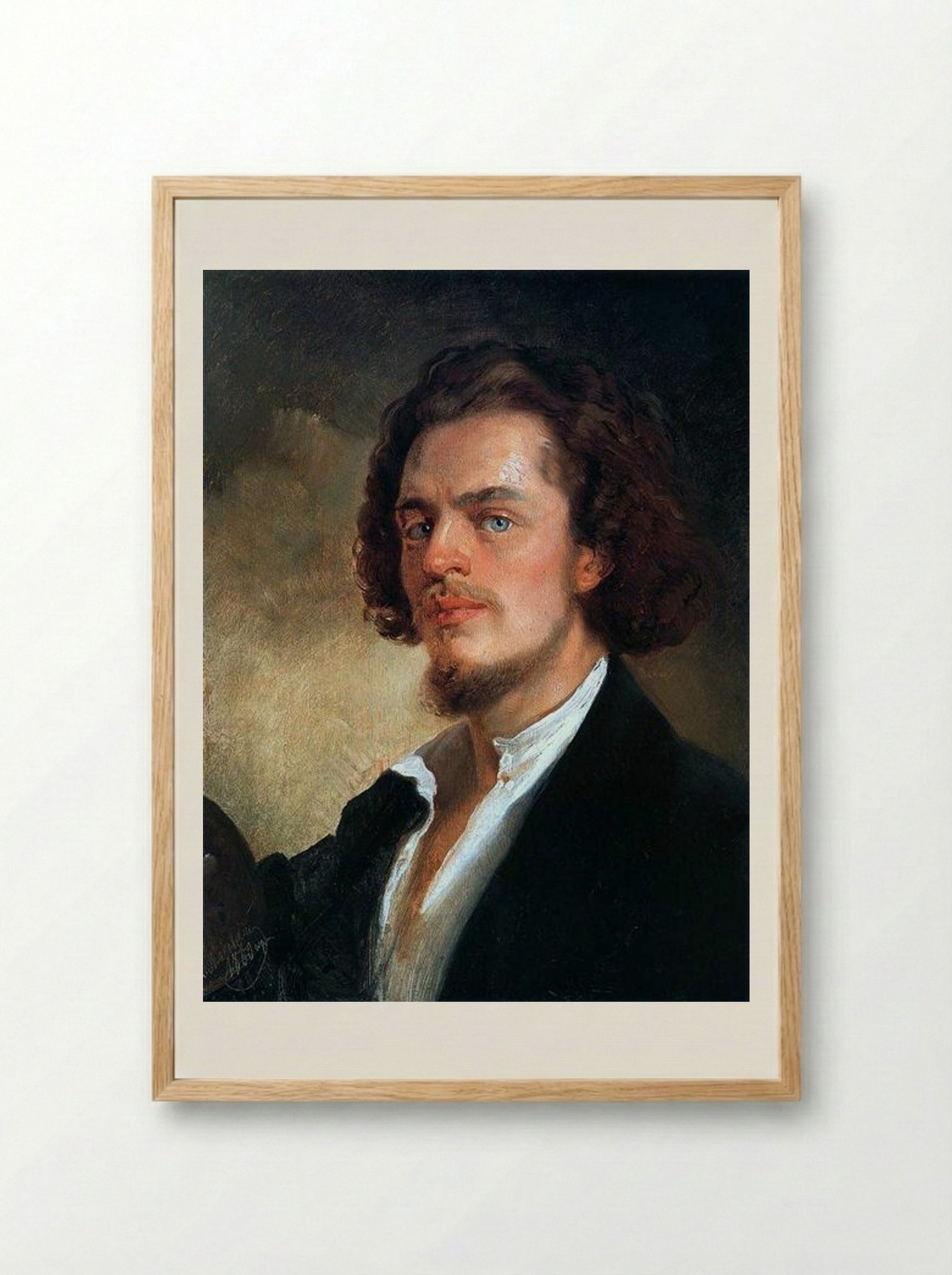 Self-Portrait - Konstantin Makovsky - Framed Print Wood