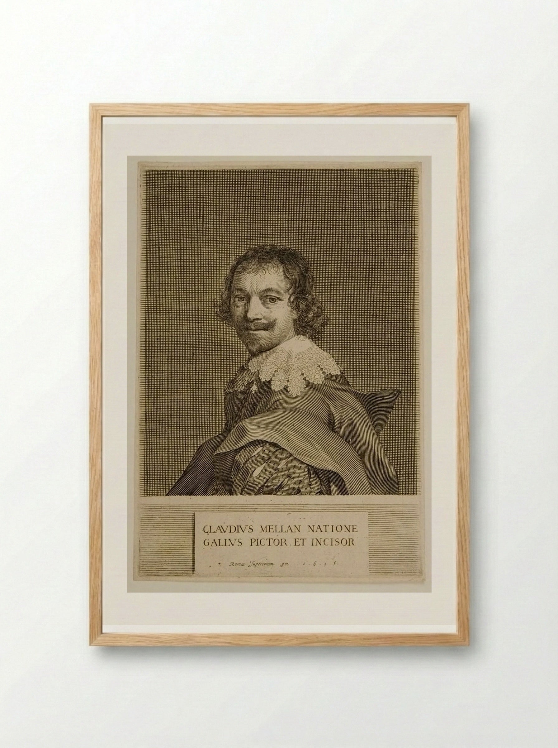 Self-Portrait - Claude Mellan - Framed Print Wood