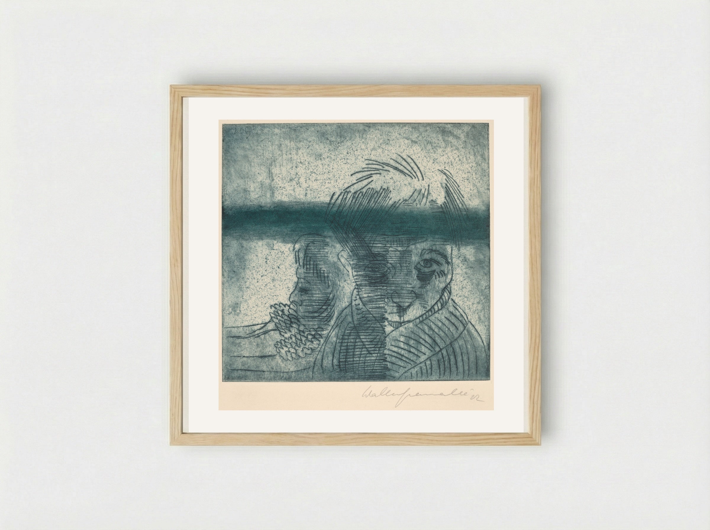 Self Portrait - Walter Gramatté - Framed Print Wood