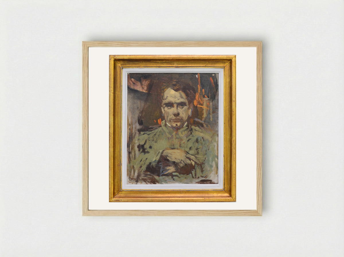 Self-Portrait - Nicolae Tonitza - Framed Print Wood