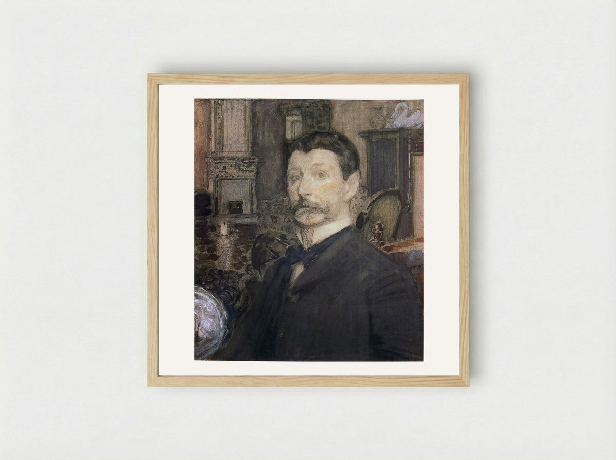 Self Portrait - Mikhail Vrubel - Framed Print Wood