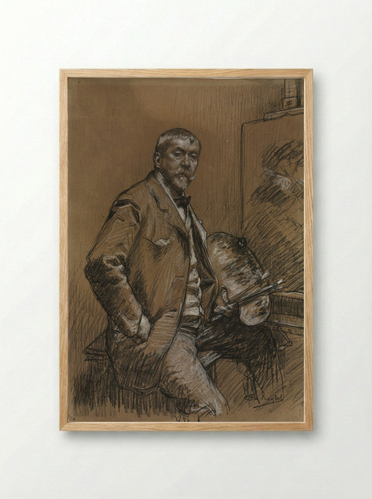 Self-Portrait - Ferdinand Roybet - Framed Print Wood