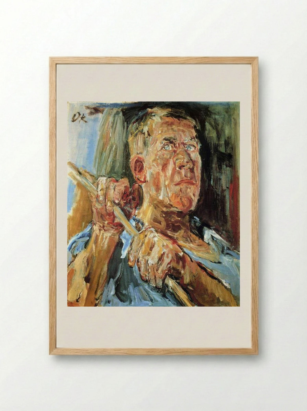 Self-portrait (Fiesole) - Oskar Kokoschka - Framed Print Wood