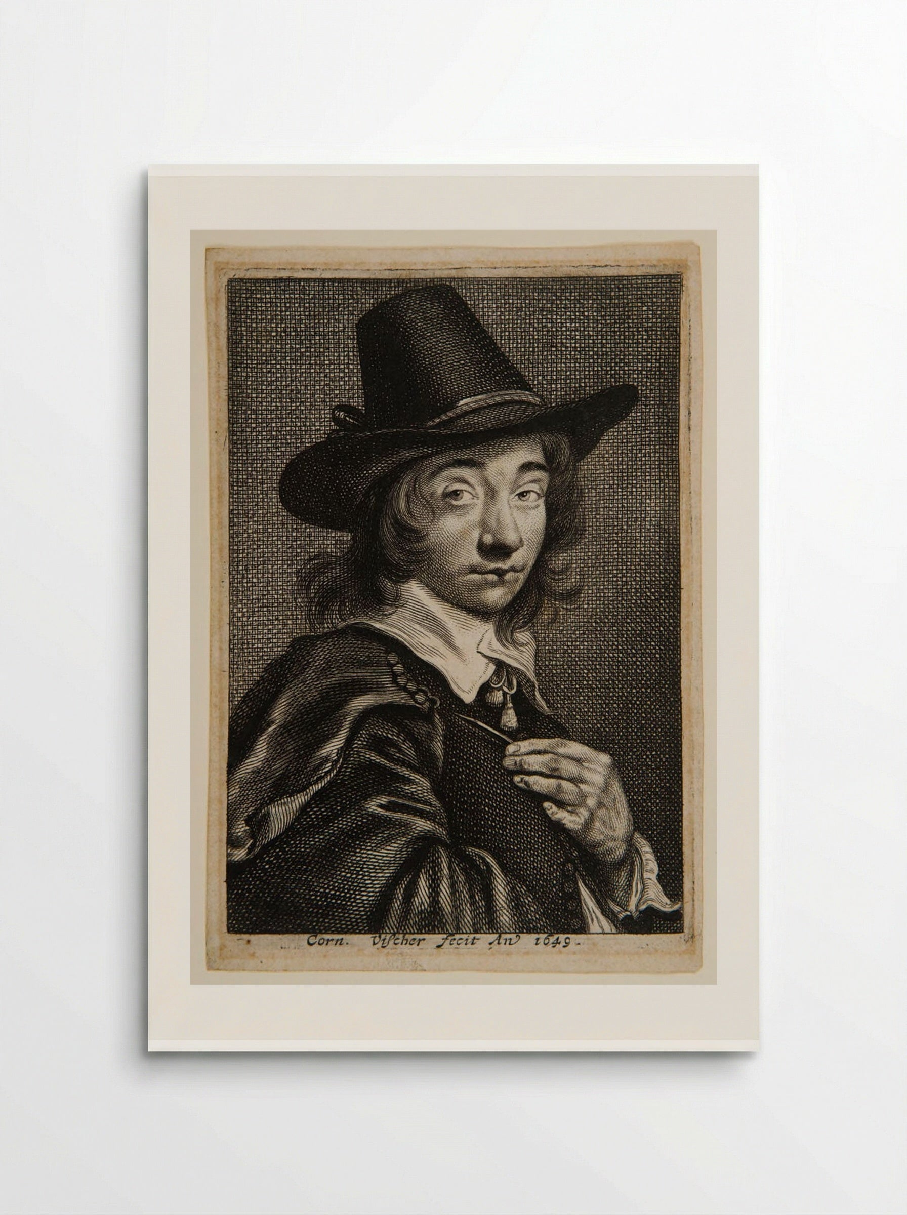 Self-portrait Holding a Burin - Cornelis Visscher - Poster