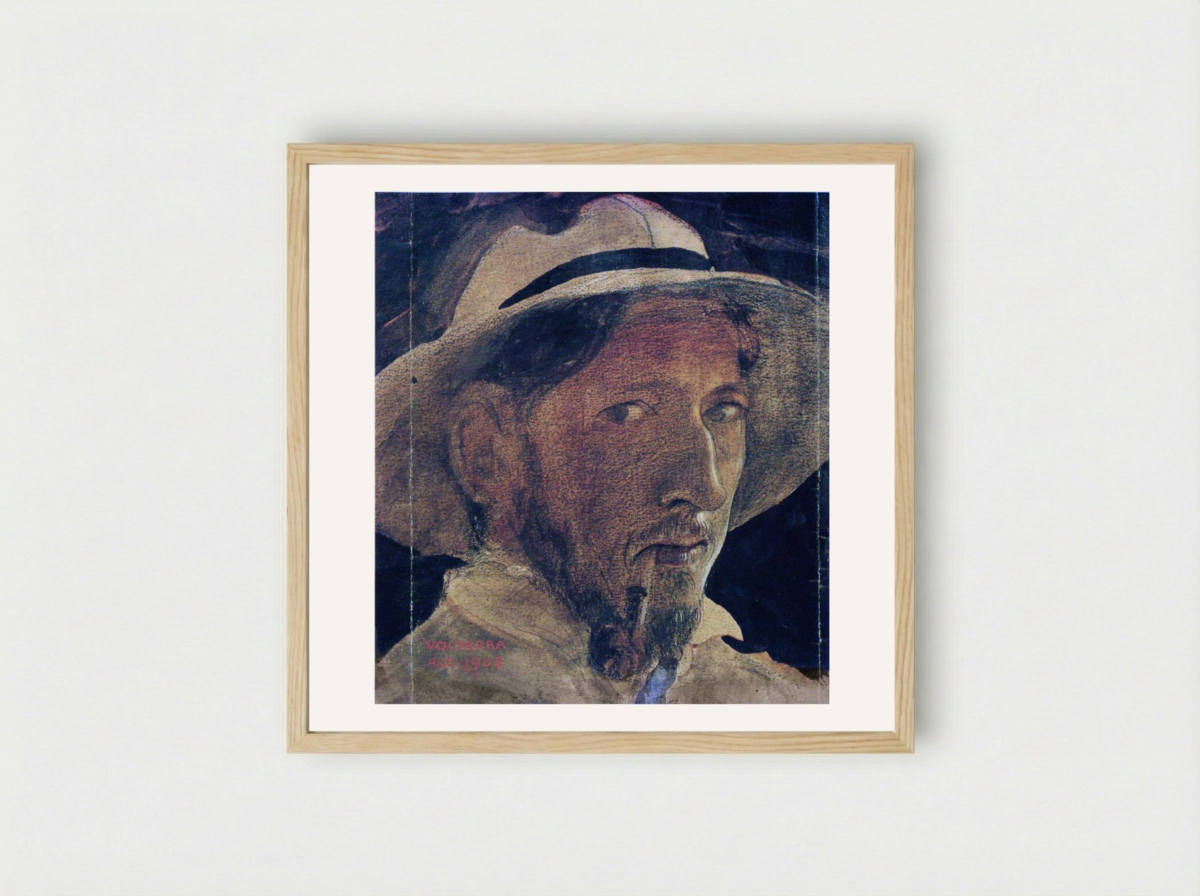 Self-portrait (Volterra) - John Bauer - Framed Print Wood