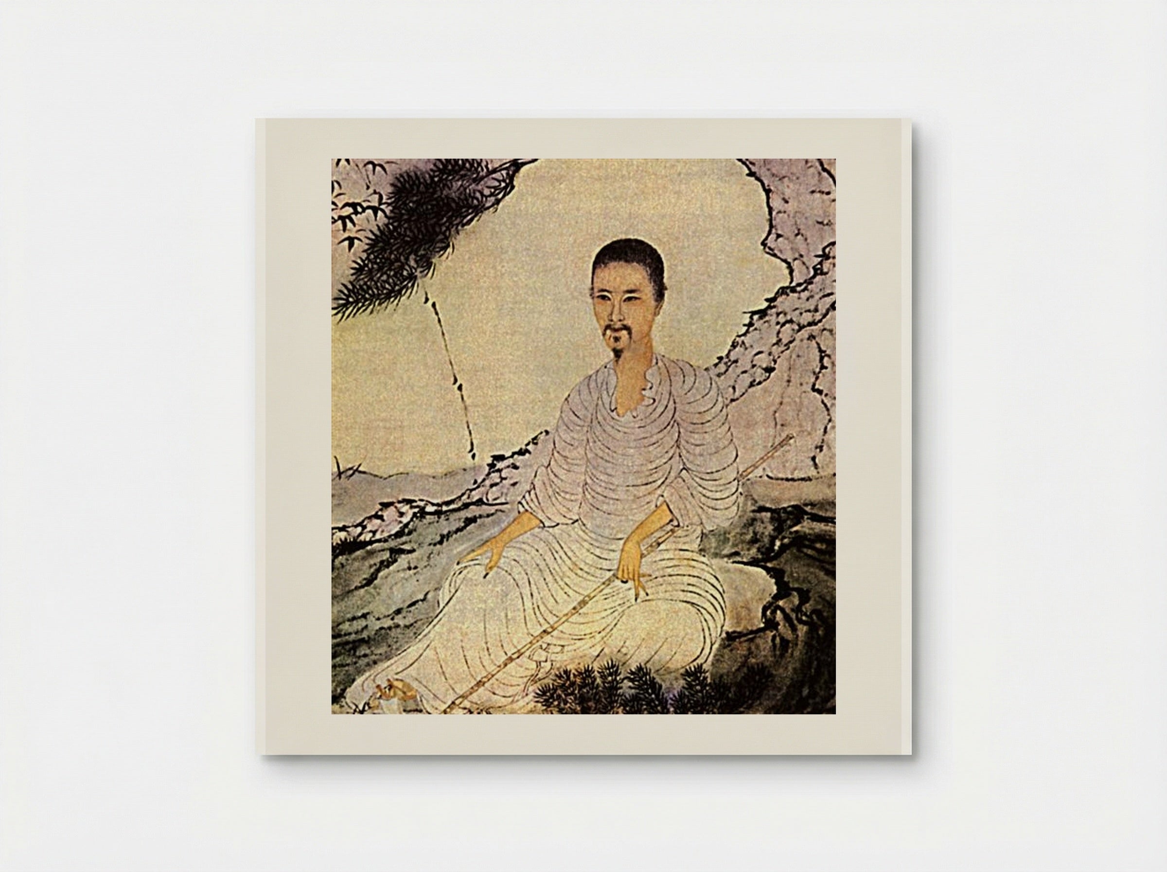 Self-portrait, along with a pine and a bamboo - Shitao - Poster