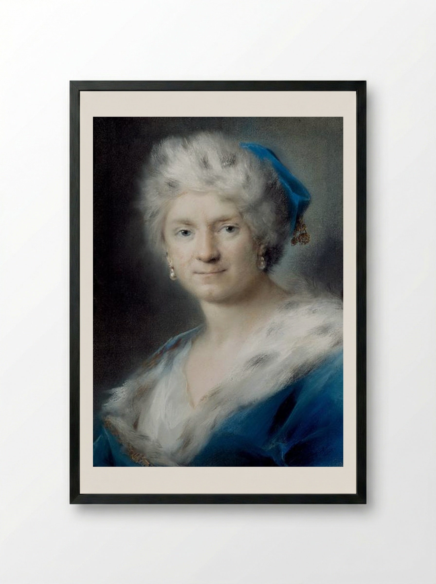 Self-portrait as Winter - Rosalba Carriera - Framed Print Black