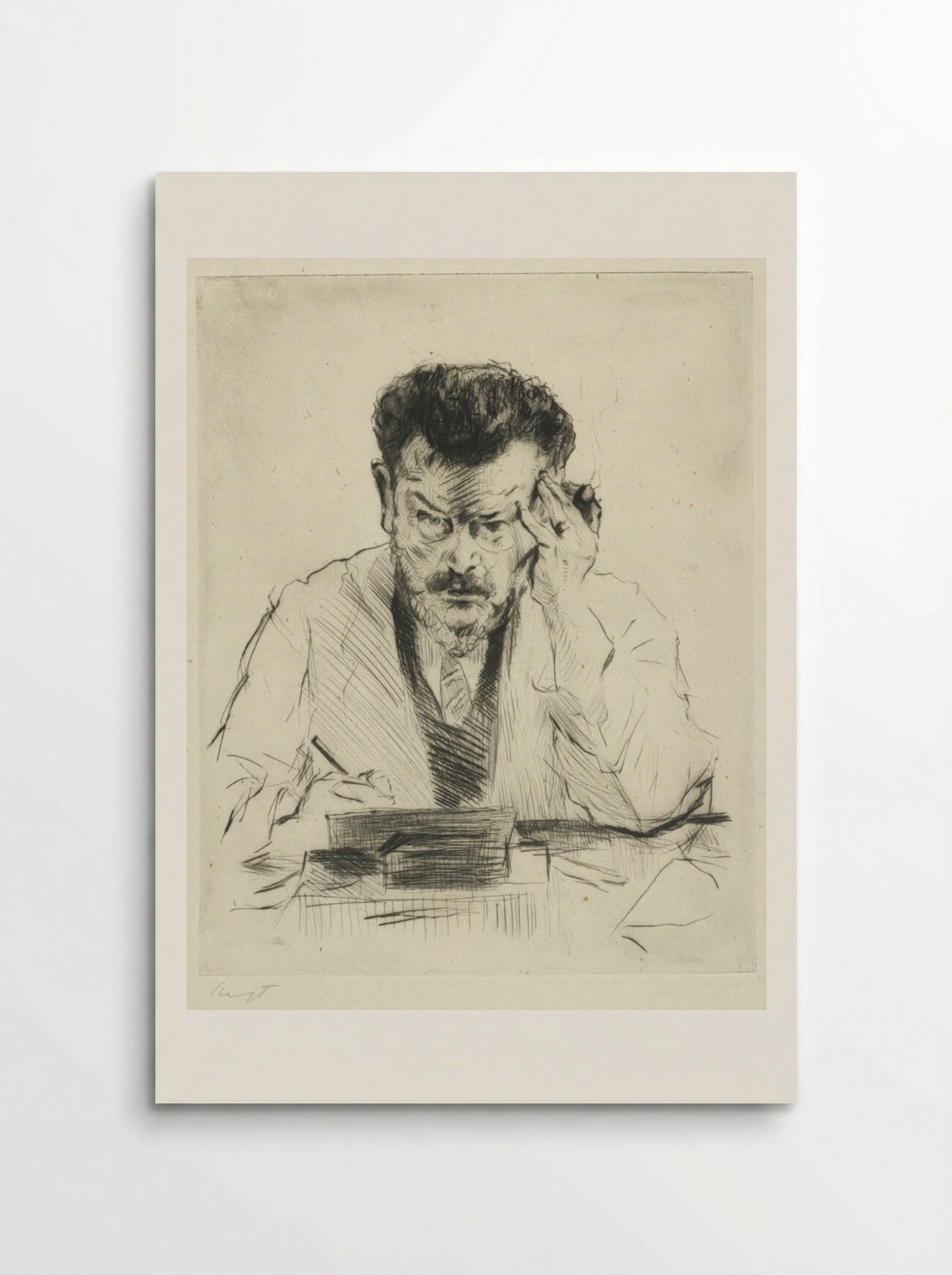 Self-portrait as an Etcher - Max Slevogt - Poster