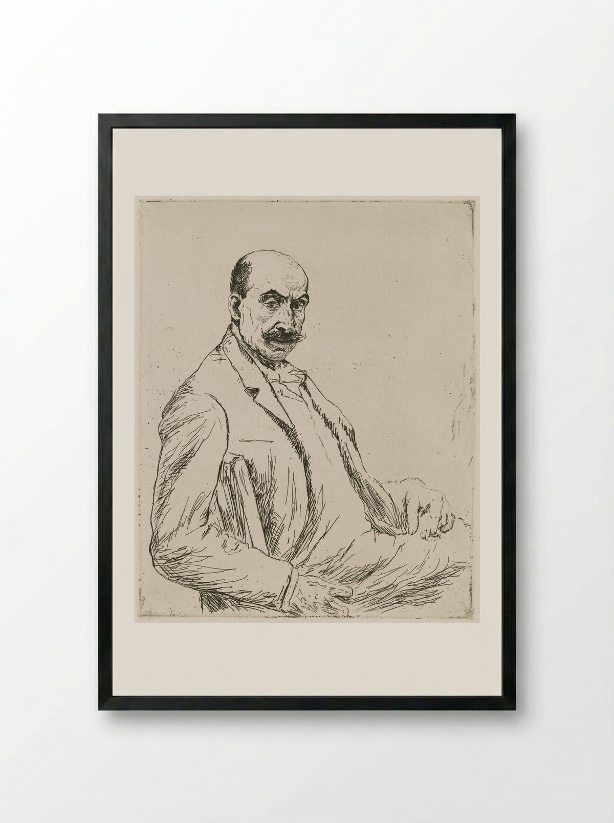 Self-portrait at 75 - Max Liebermann - Framed Print Black