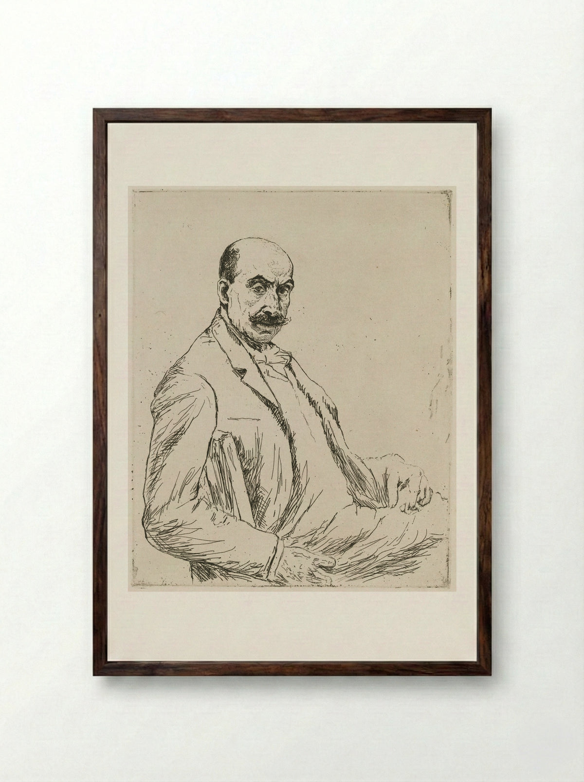 Self-portrait at 75 - Max Liebermann - Framed Print Dark Wood