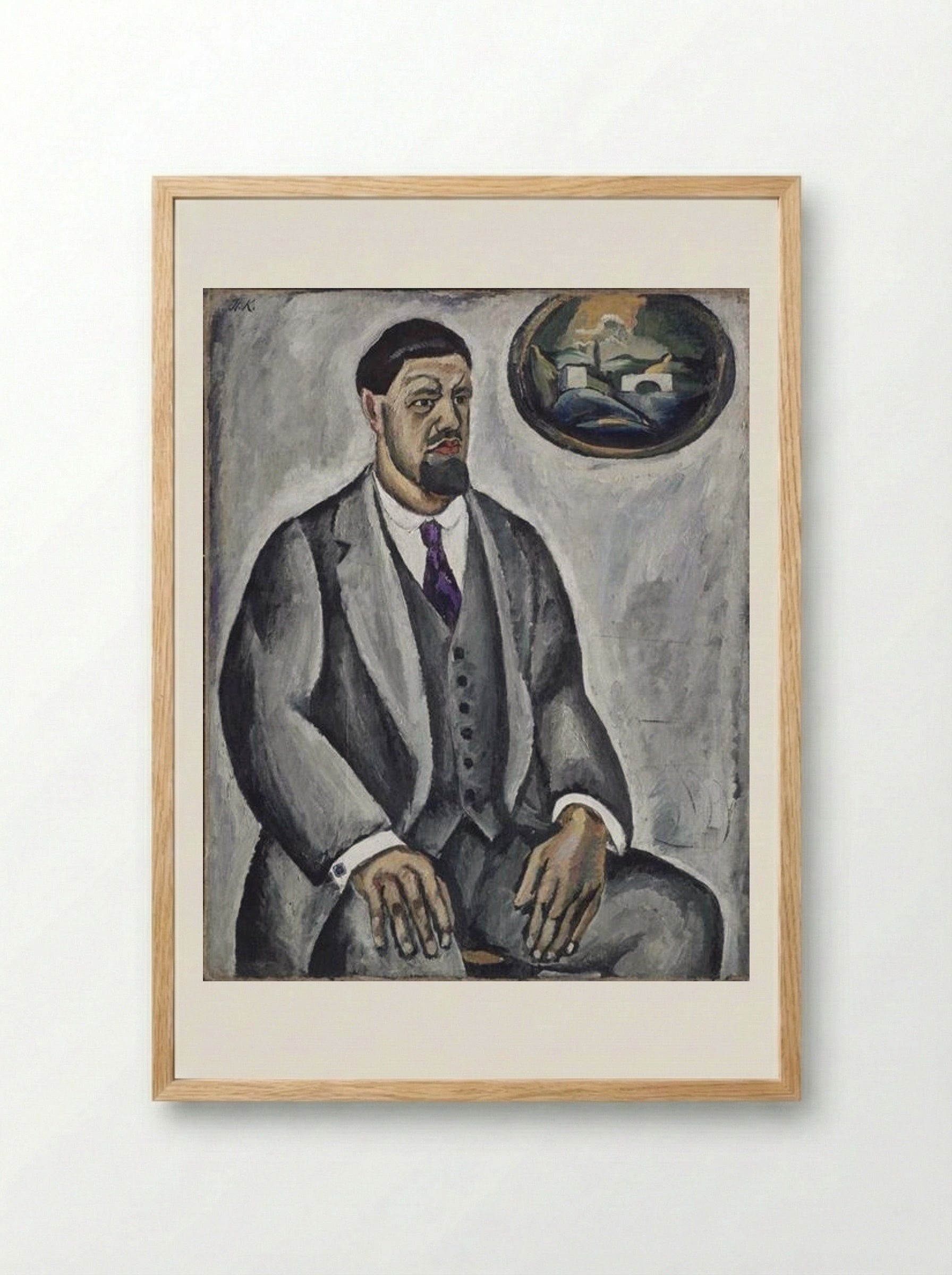 Self-portrait in gray - Pyotr Konchalovsky - Framed Print Wood
