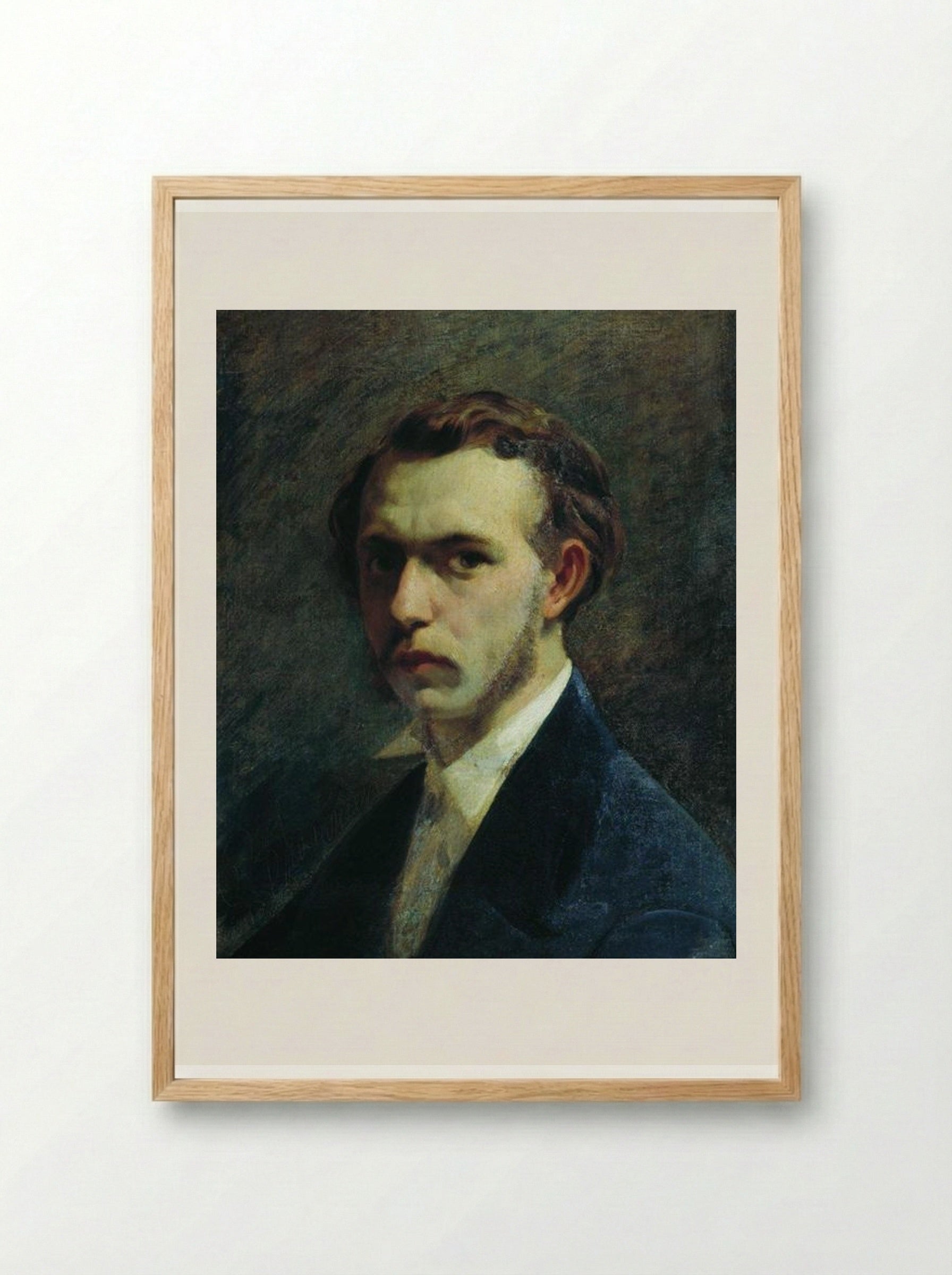 Self-portrait of the artist in youth - Fyodor Bronnikov - Framed Print Wood