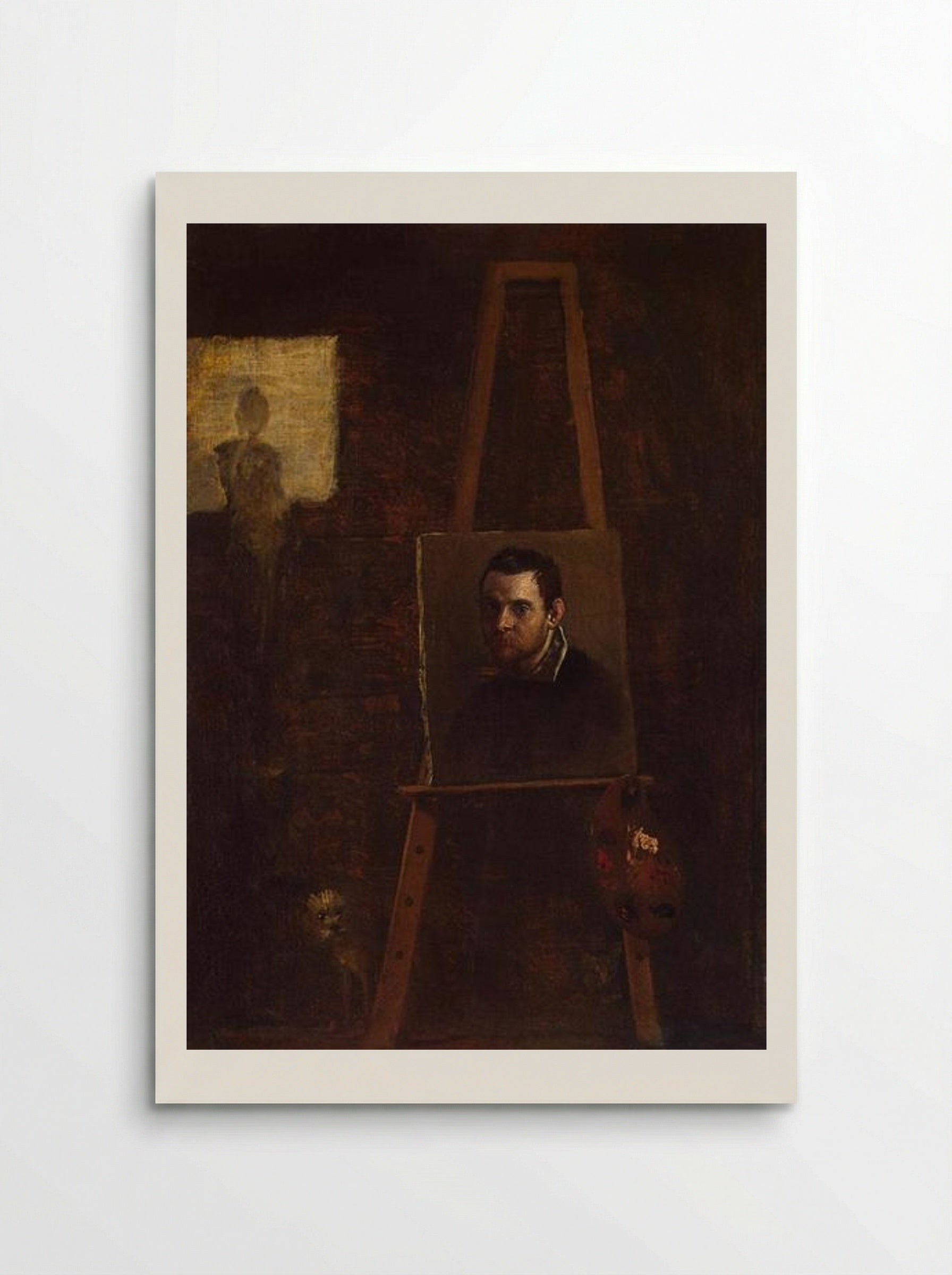 Self-portrait on an Easel in a Workshop - Annibale Carracci - Poster