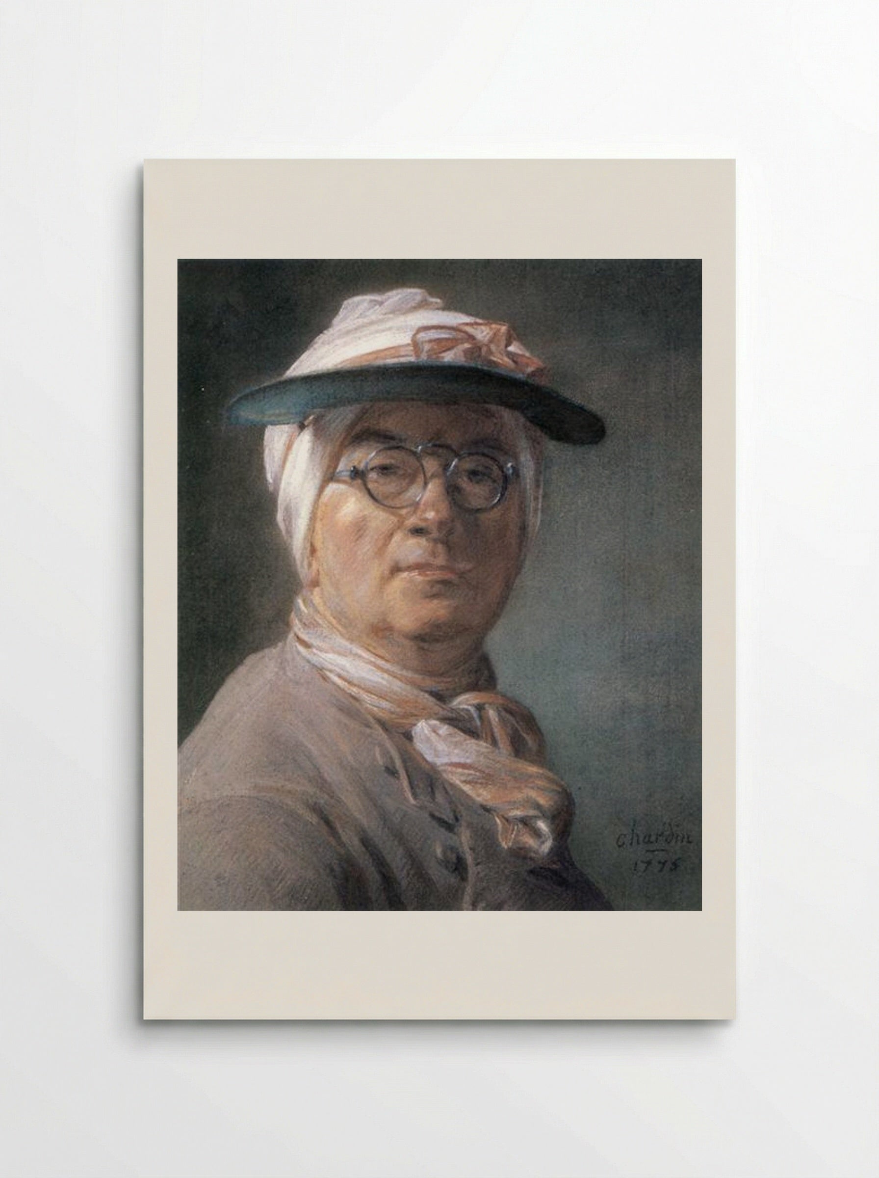 Self-portrait wearing Glasses - Jean-Baptiste-Simeon Chardin - Poster