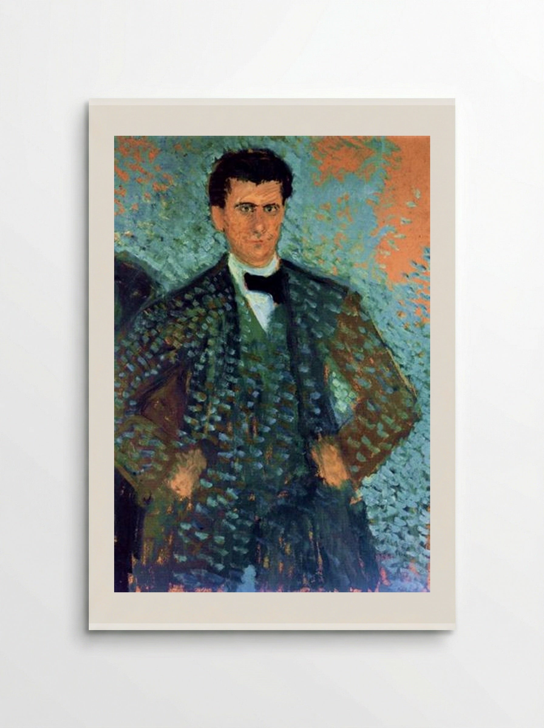 Self-portrait with Blue Spotted Background - Richard Gerstl - Poster