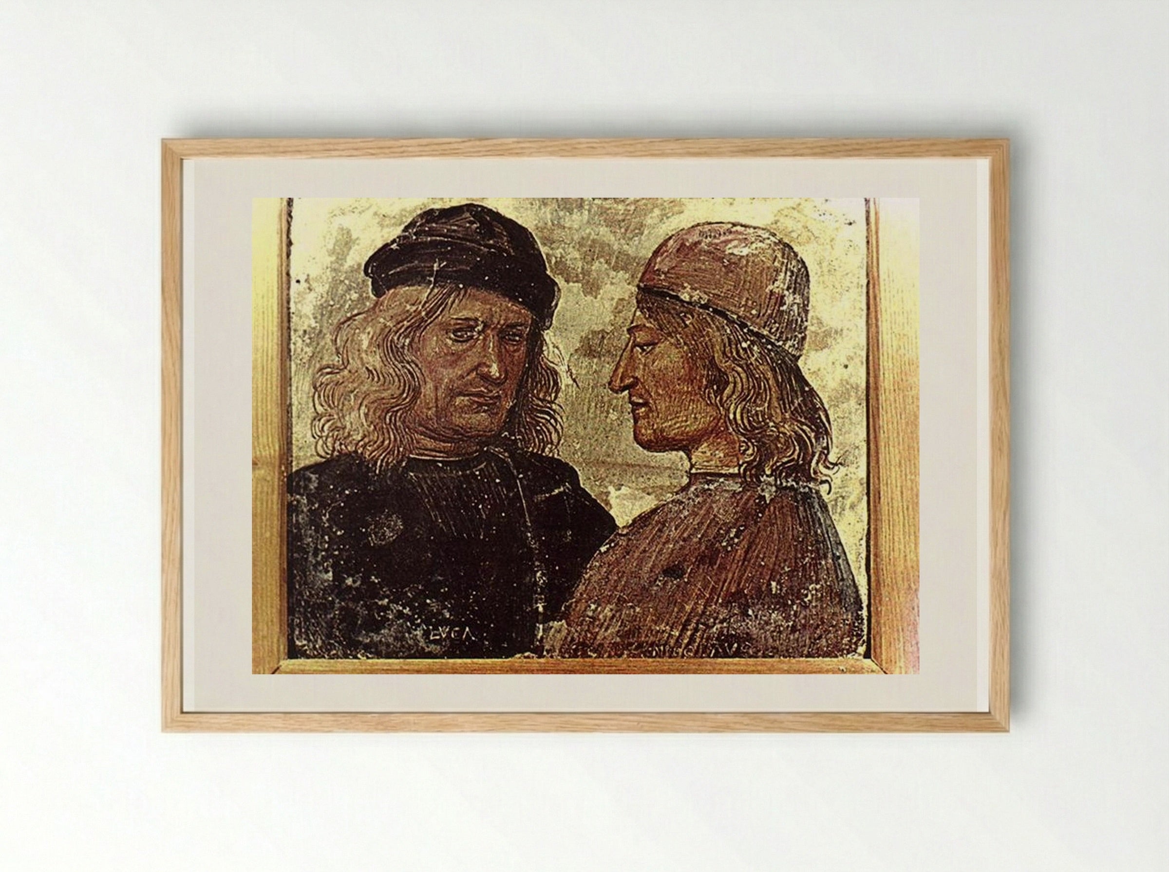 Self-portrait with Vitelozzo Vitelli - Luca Signorelli - Framed Print Wood