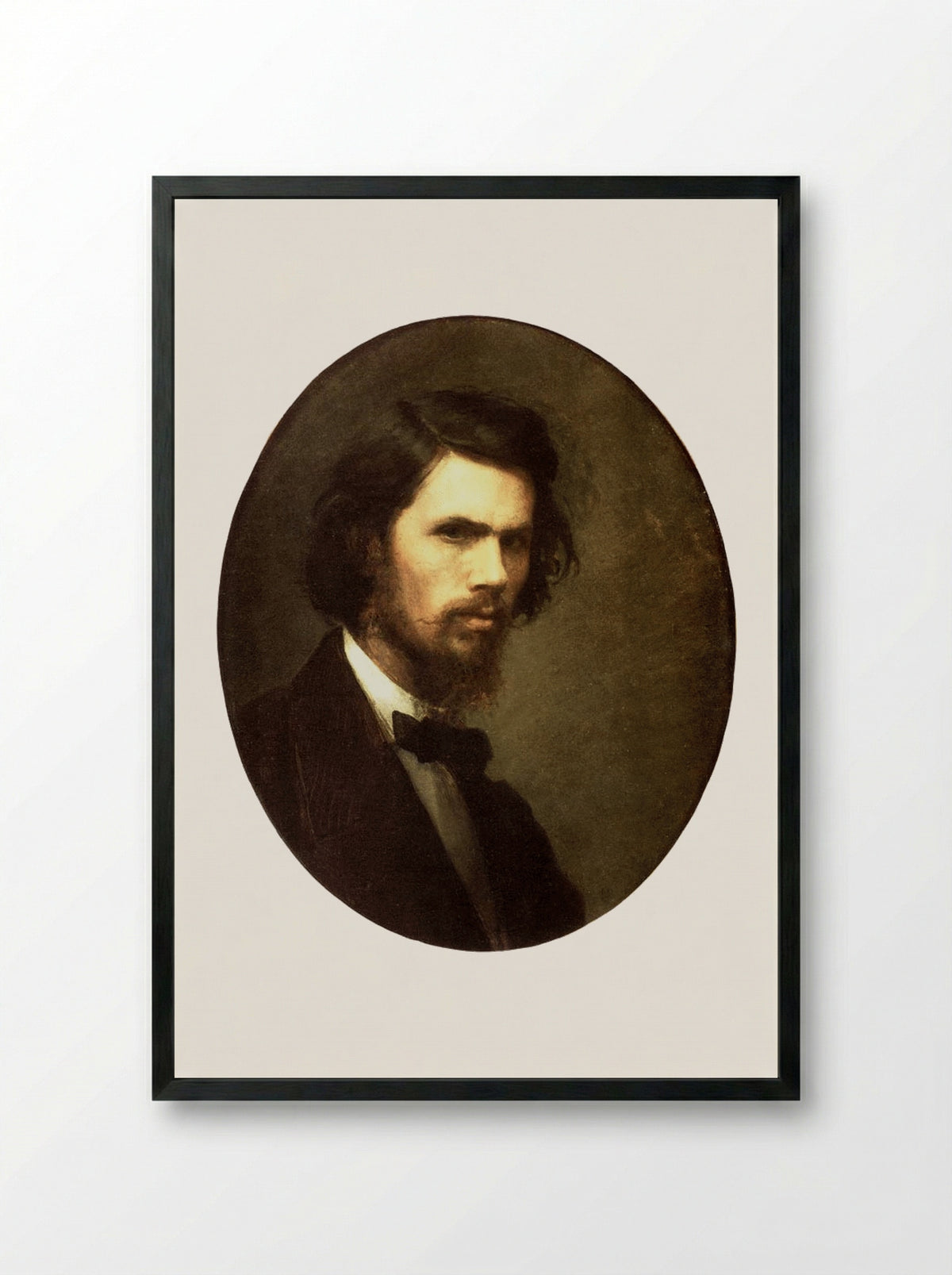 Self-portrait - Ivan Kramskoy - Framed Print Black