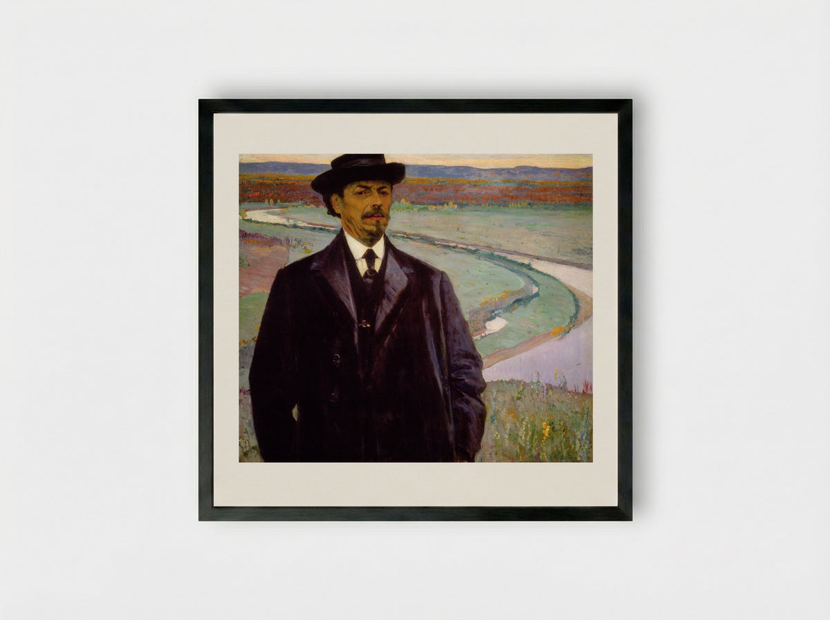 Self-portrait - Mikhail Nesterov - Framed Print Black
