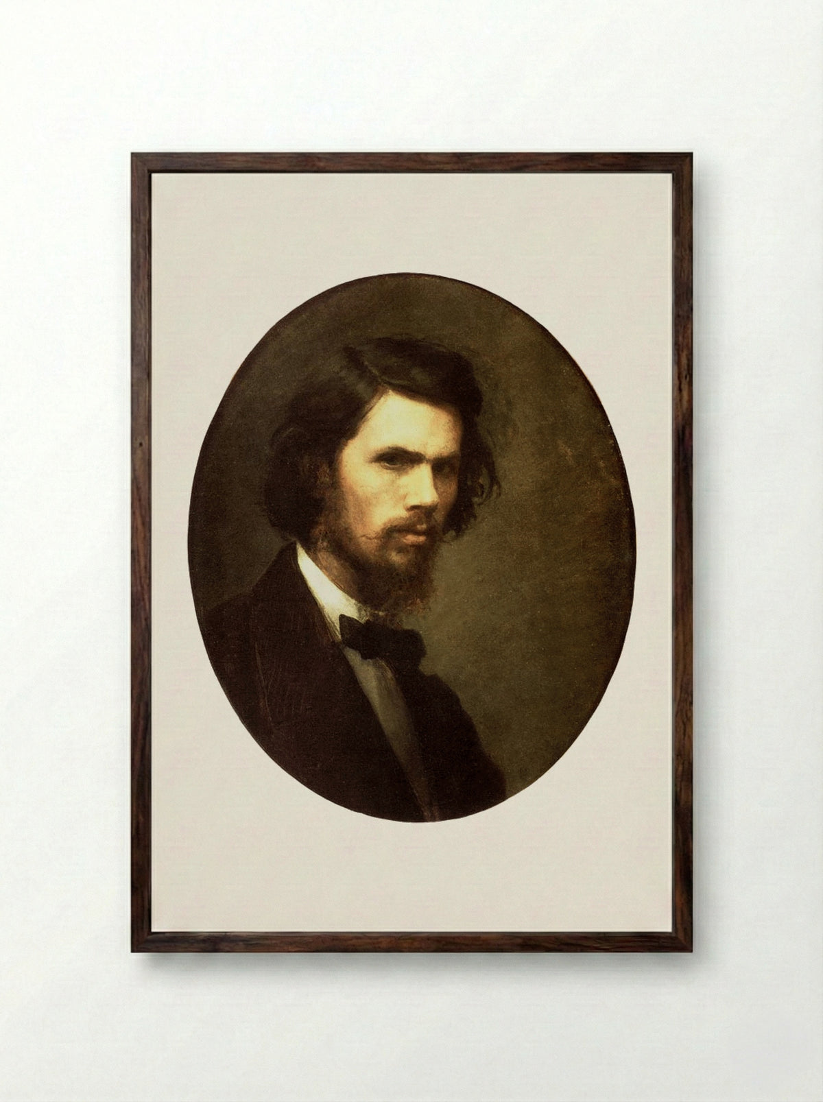 Self-portrait - Ivan Kramskoy - Framed Print Dark Wood