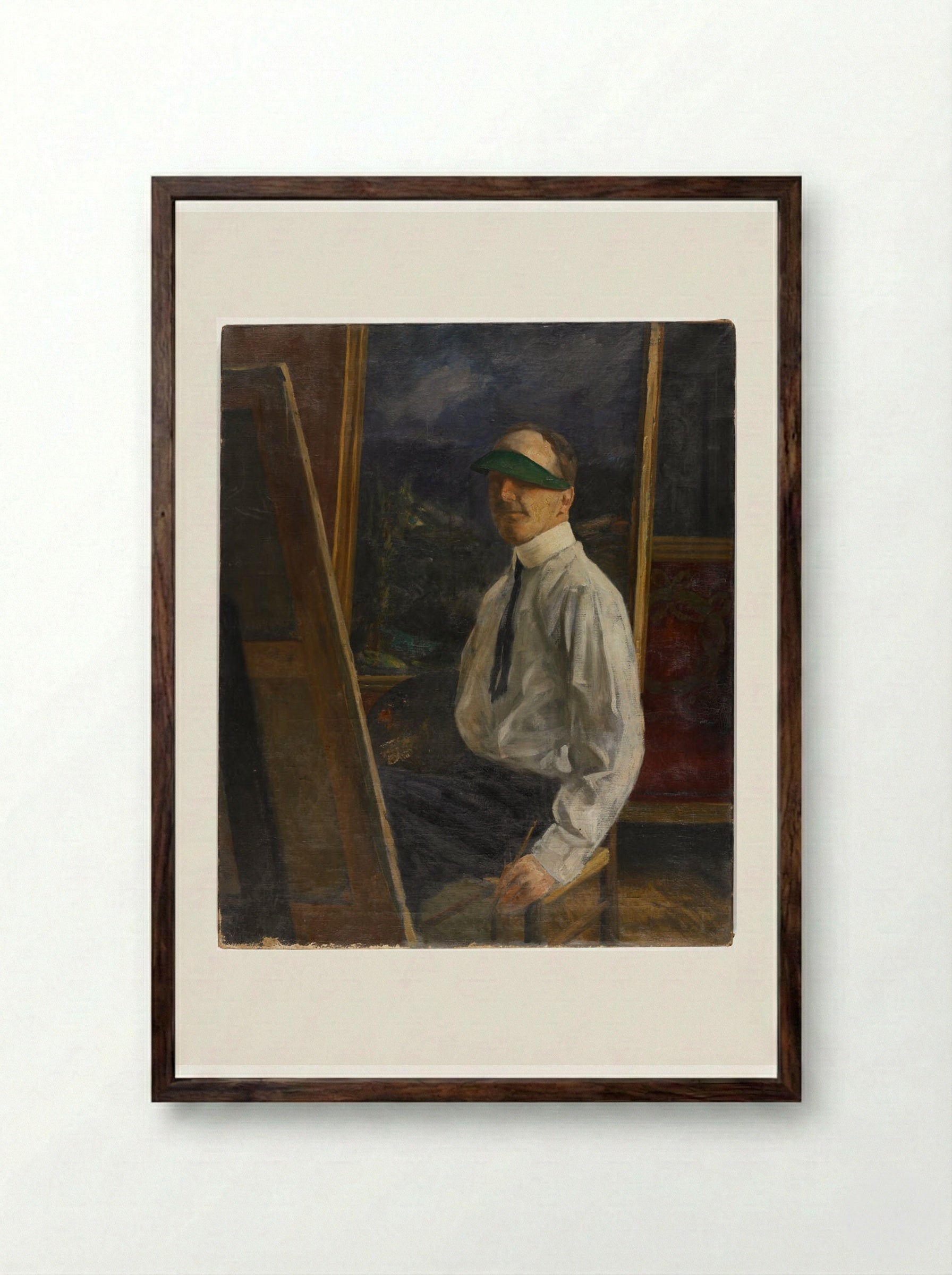 Self-portrait - William Valentine Schevill - Framed Print Dark Wood