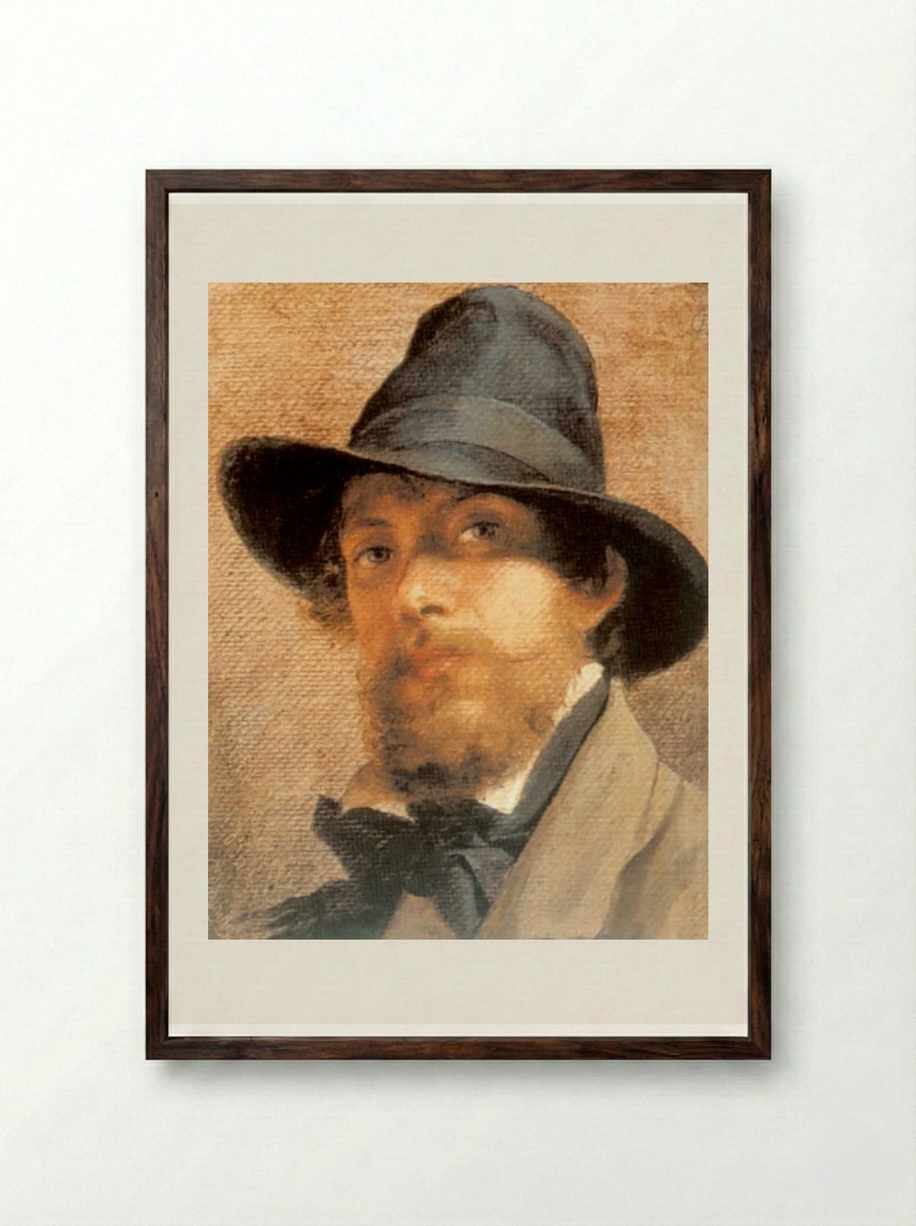 Self-portrait - Fyodor Bronnikov - Framed Print Dark Wood