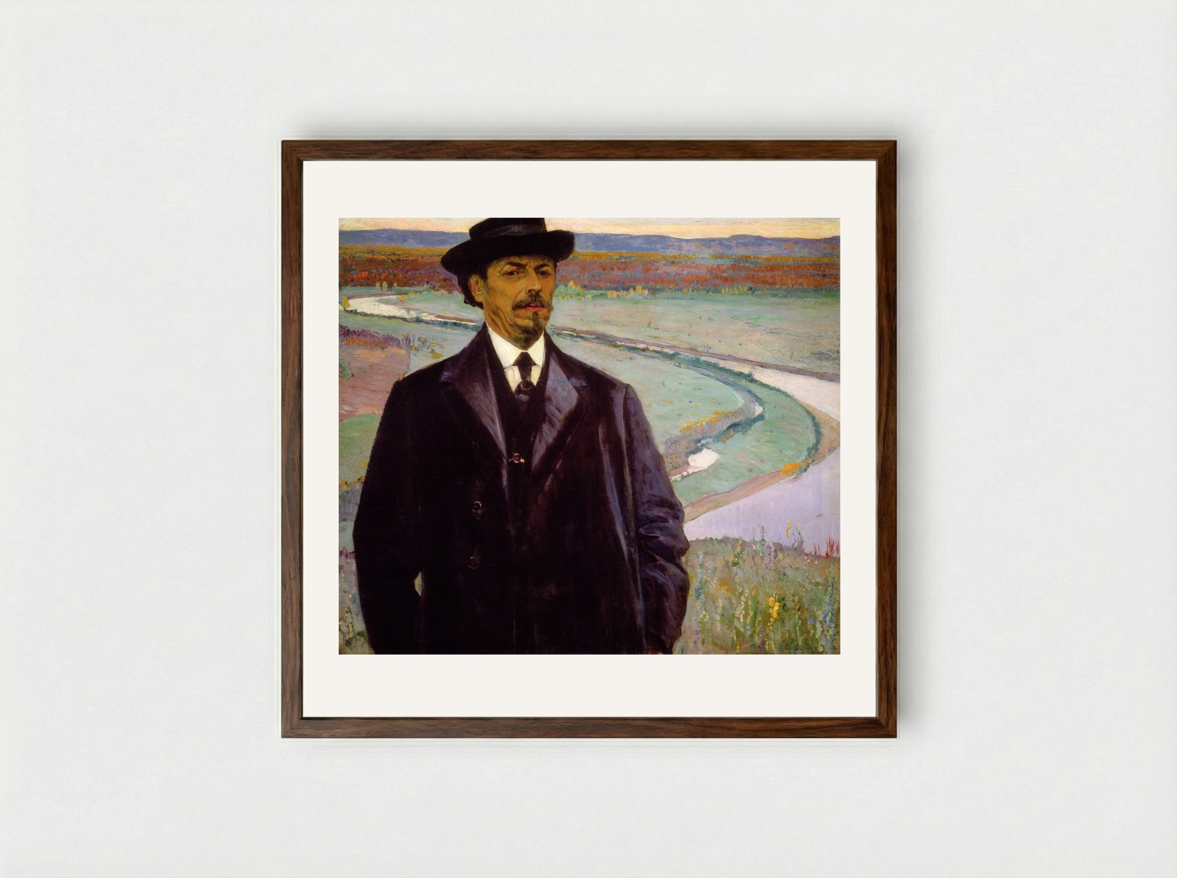 Self-portrait - Mikhail Nesterov - Framed Print Dark Wood