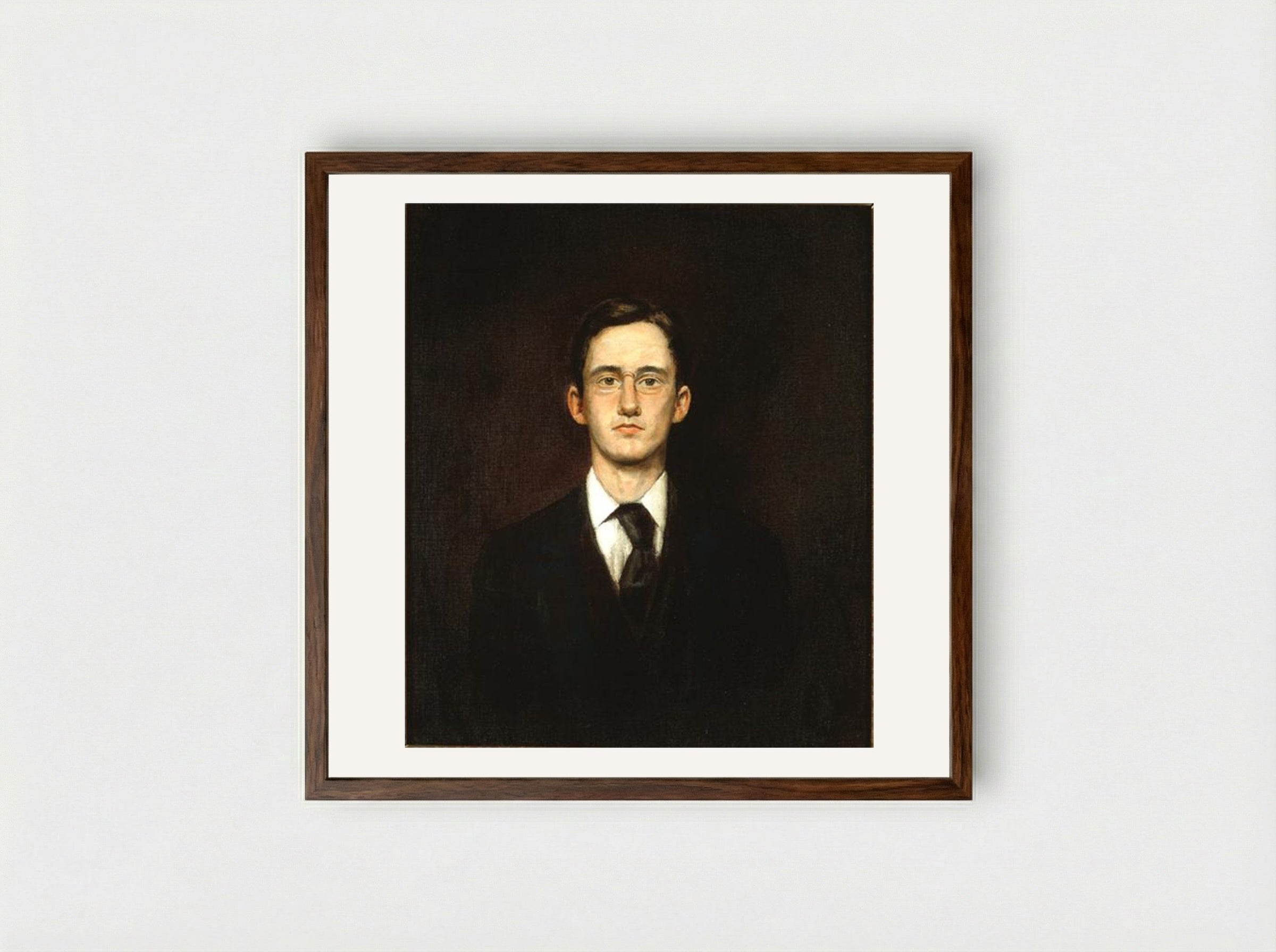 Self-portrait - John French Sloan - Framed Print Dark Wood