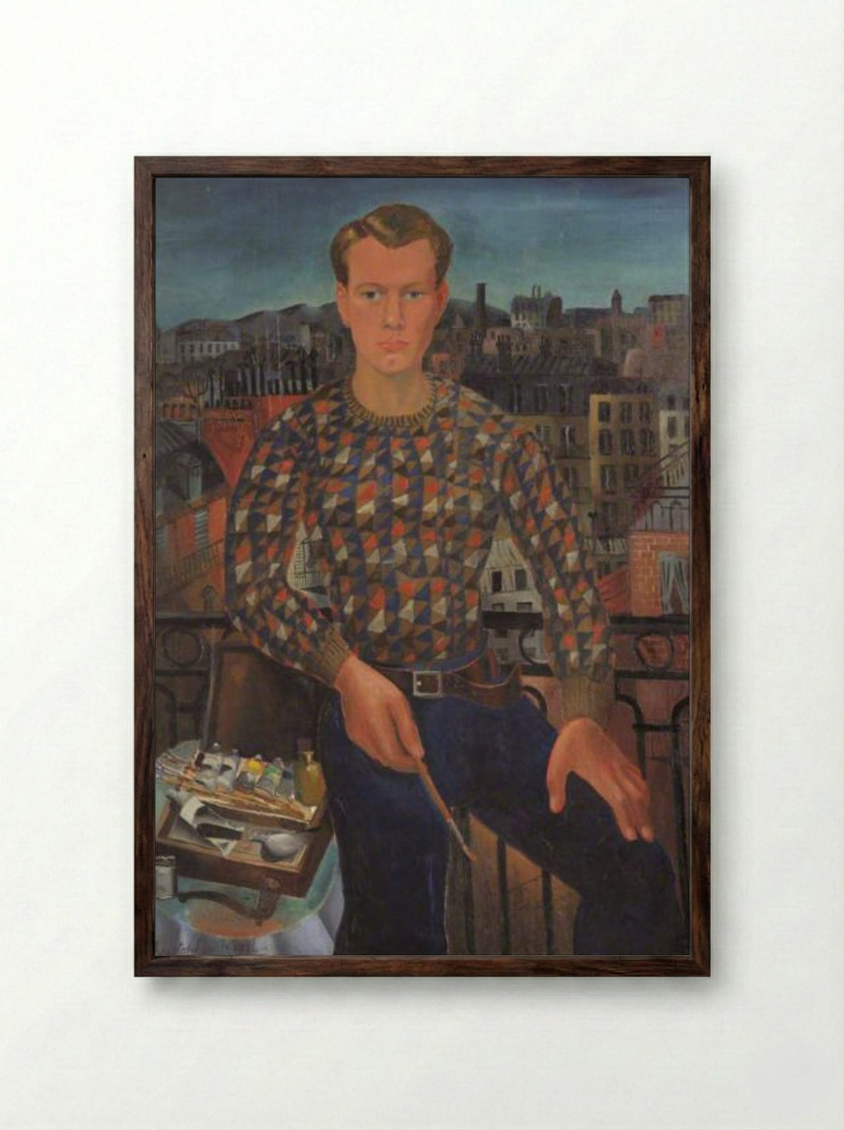 Self-portrait - Christopher Wood - Framed Print Dark Wood