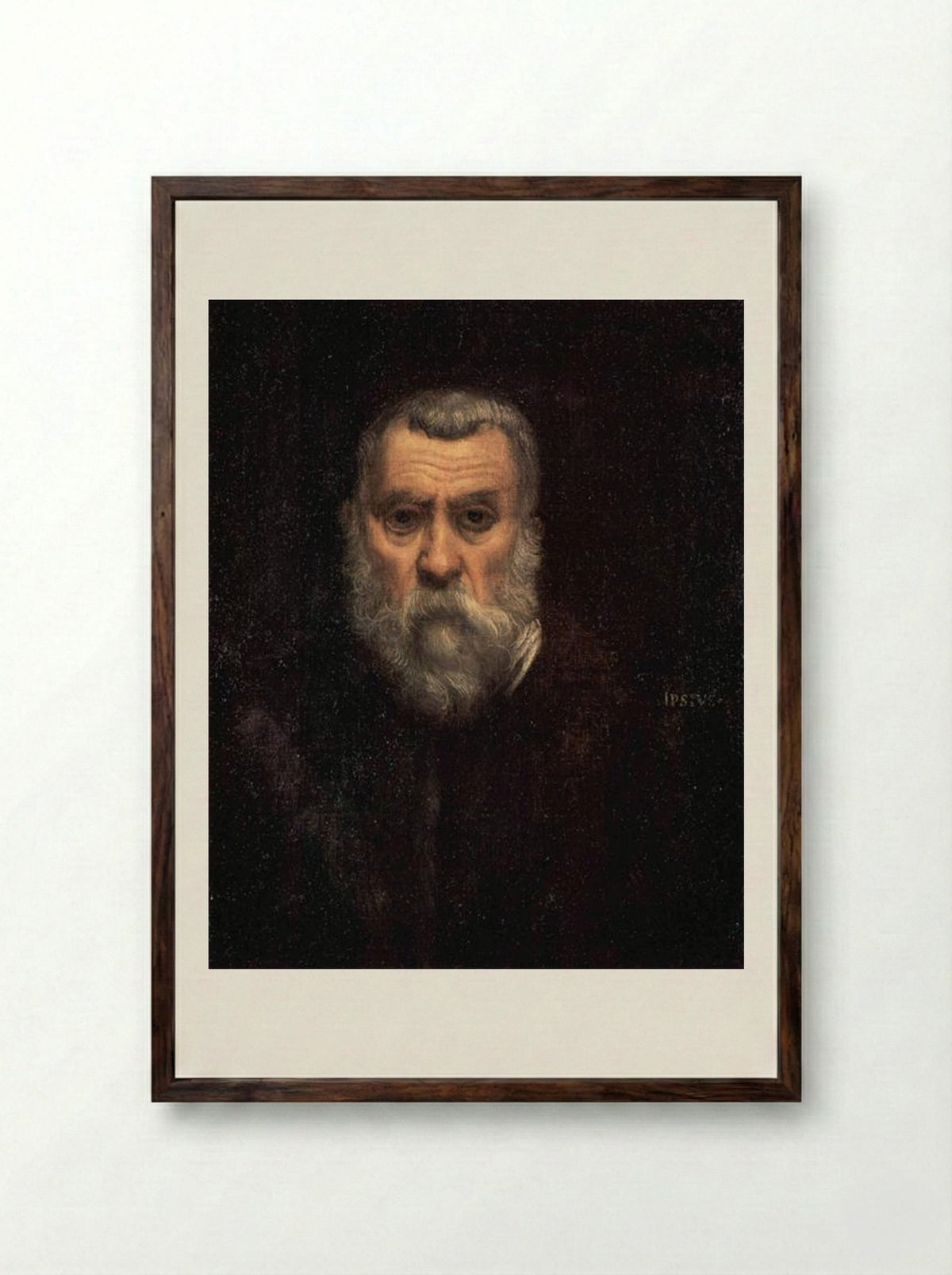 Self-portrait - Tintoretto - Framed Print Dark Wood