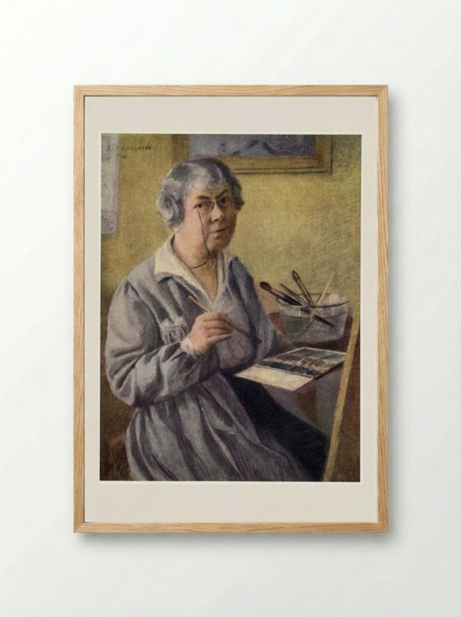 Self-portrait - Anna Ostroumova-Lebedeva - Framed Print Wood