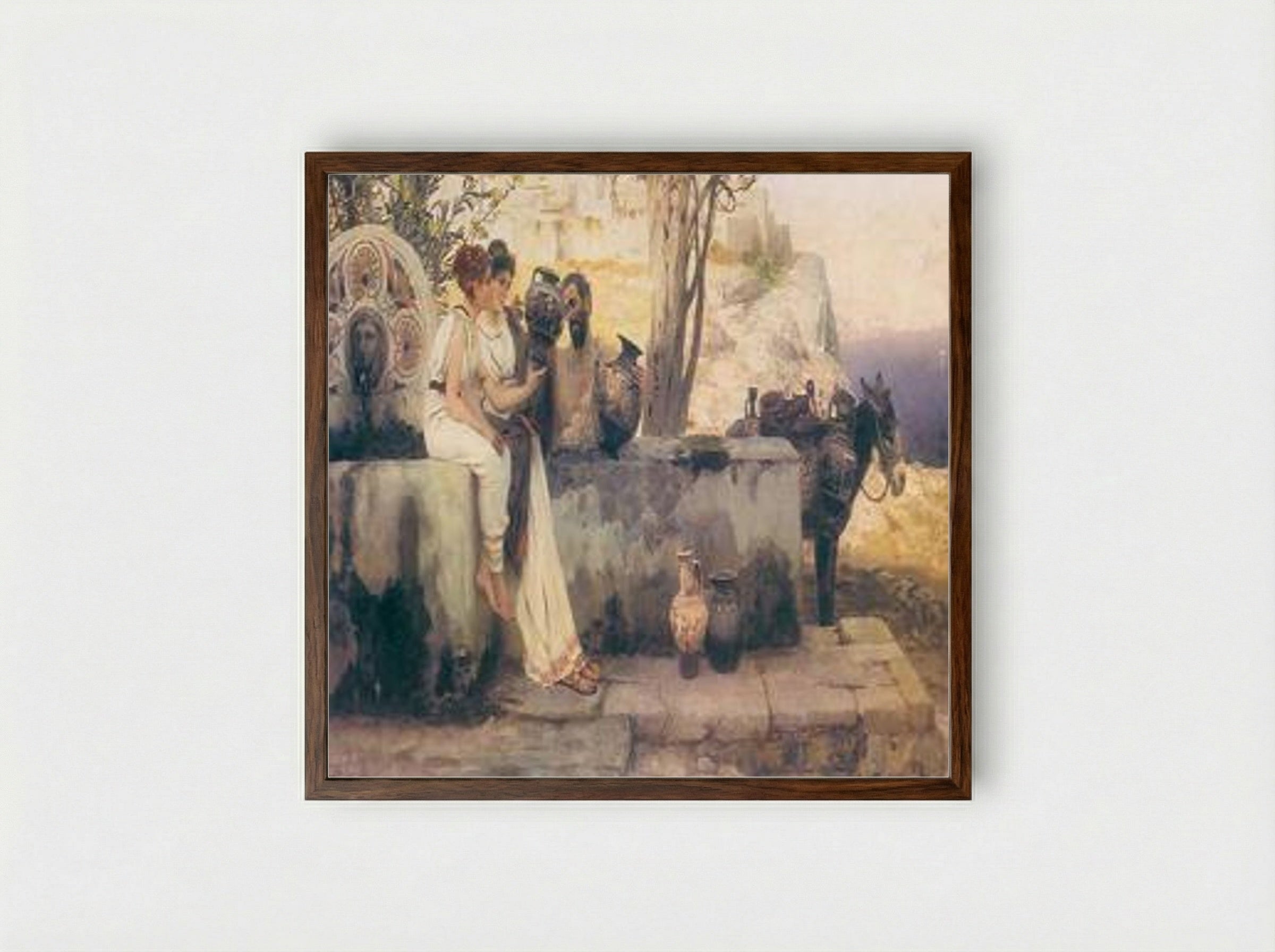 Seller of Vases - Henryk Siemiradzki - Framed Print Dark Wood