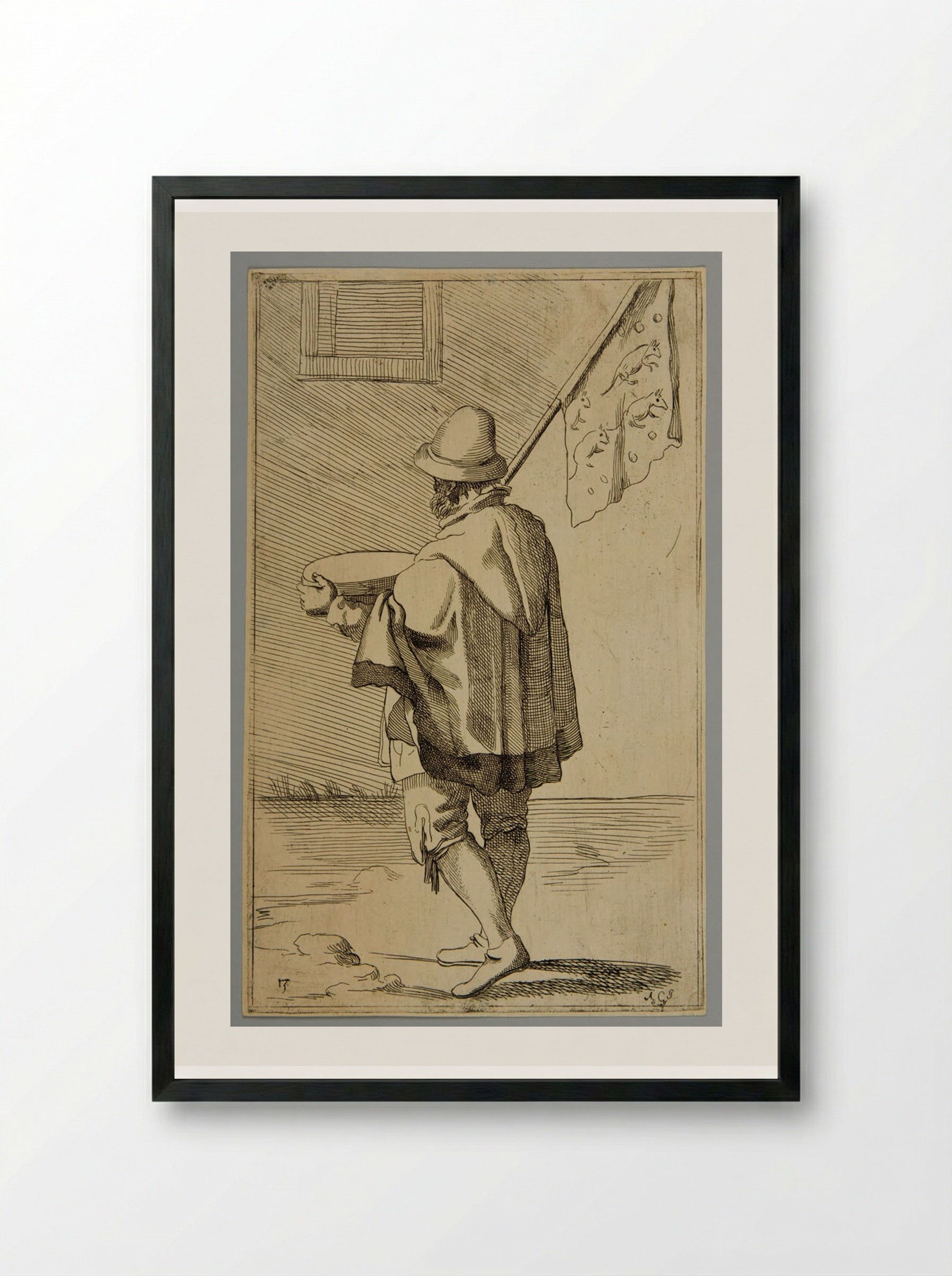 Selling mouse-food!, plate 13 - Simon Guillain - Framed Print Black